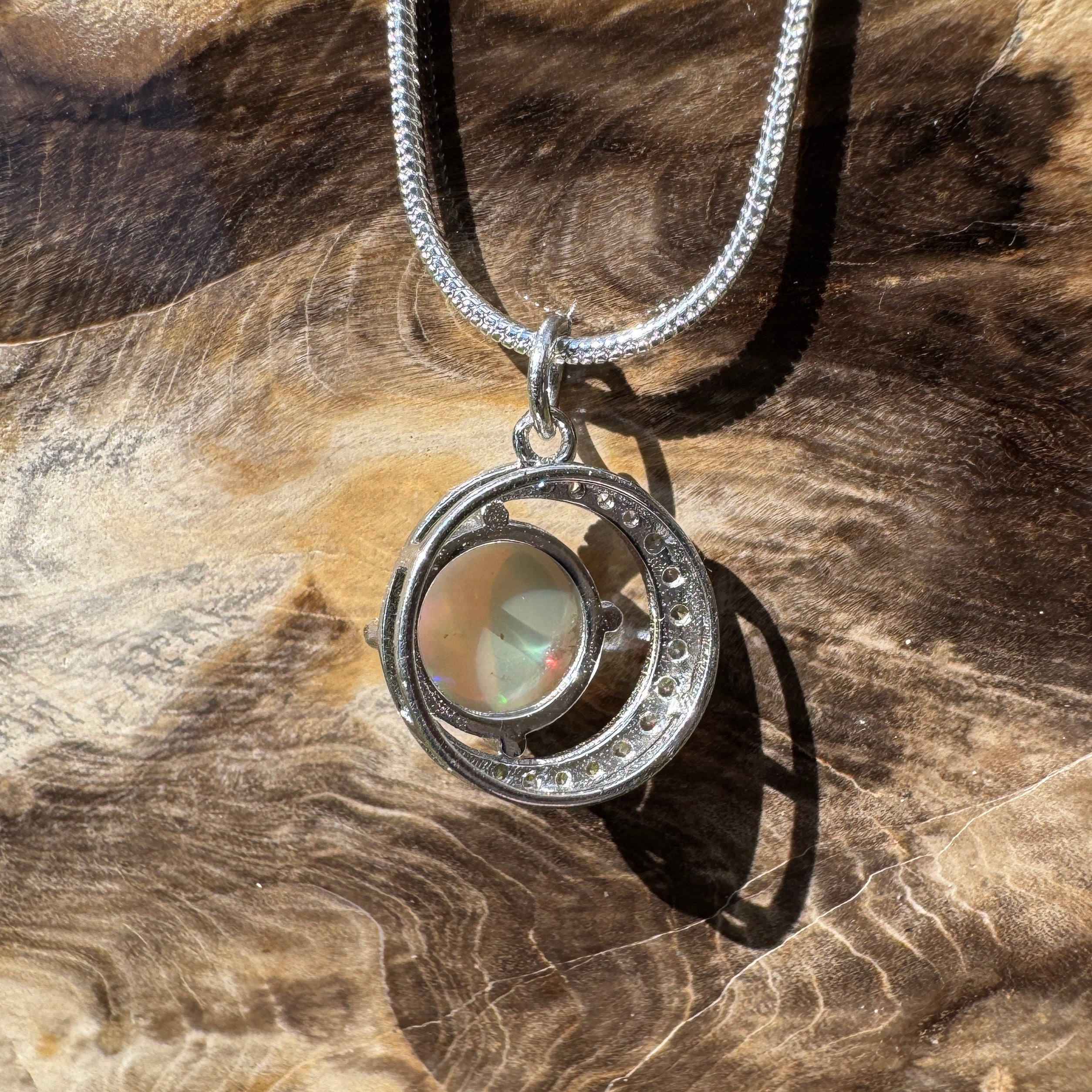 1.6ct Lightning Ridge Opal Pendant Necklace ~ 'Pelican Waters Moonlight' | 925 Sterling Silver | Solid Australian Opal