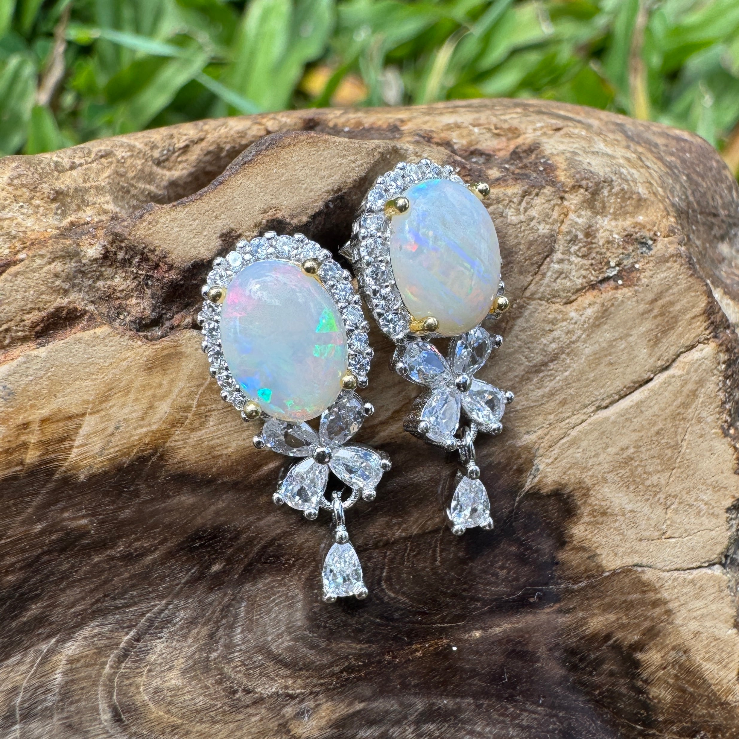1.4ct Coober Pedy Opal Earrings ~ 'El Questro Sunrise' | 925 Sterling Silver | Solid Australian Opal
