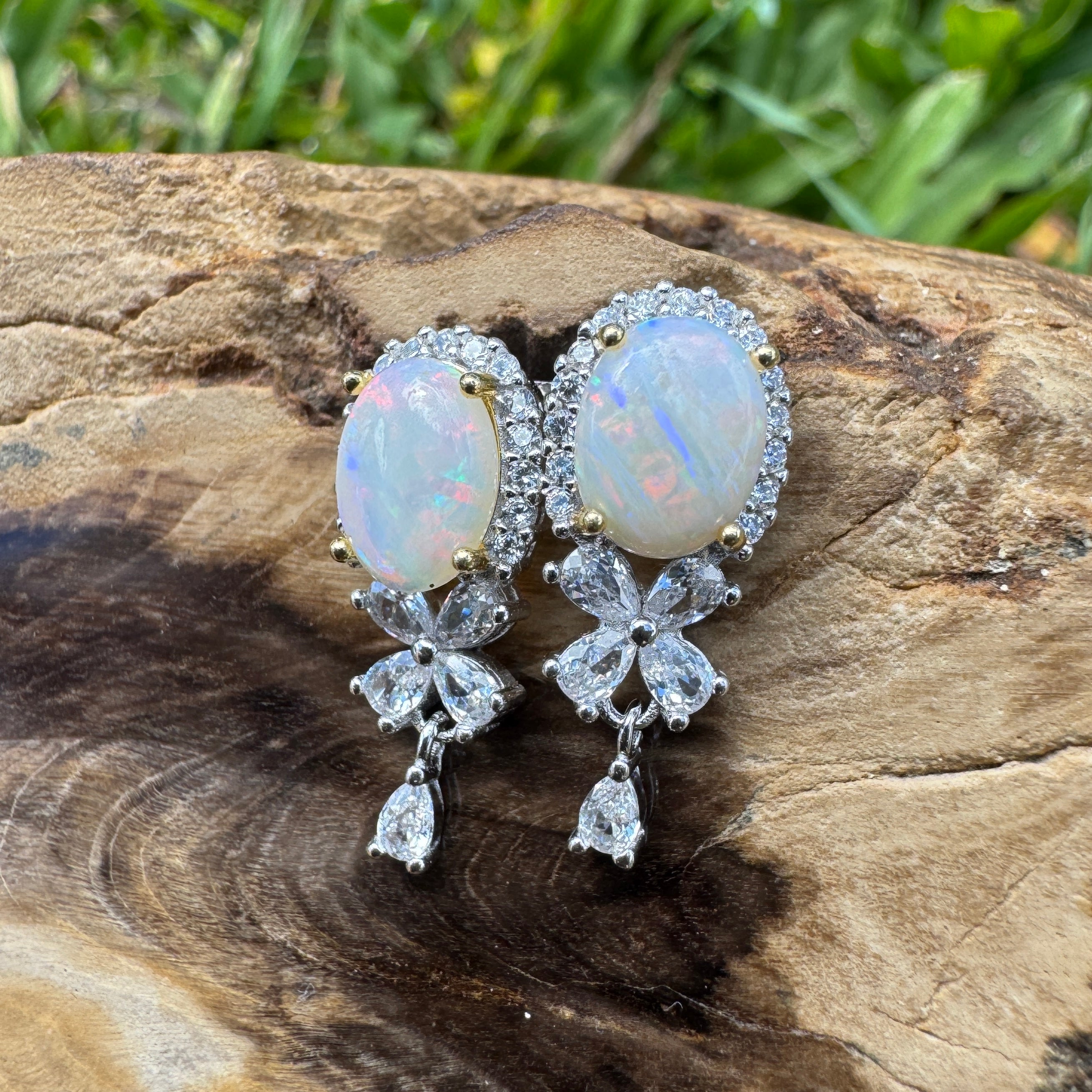 1.4ct Coober Pedy Opal Earrings ~ 'El Questro Sunrise' | 925 Sterling Silver | Solid Australian Opal