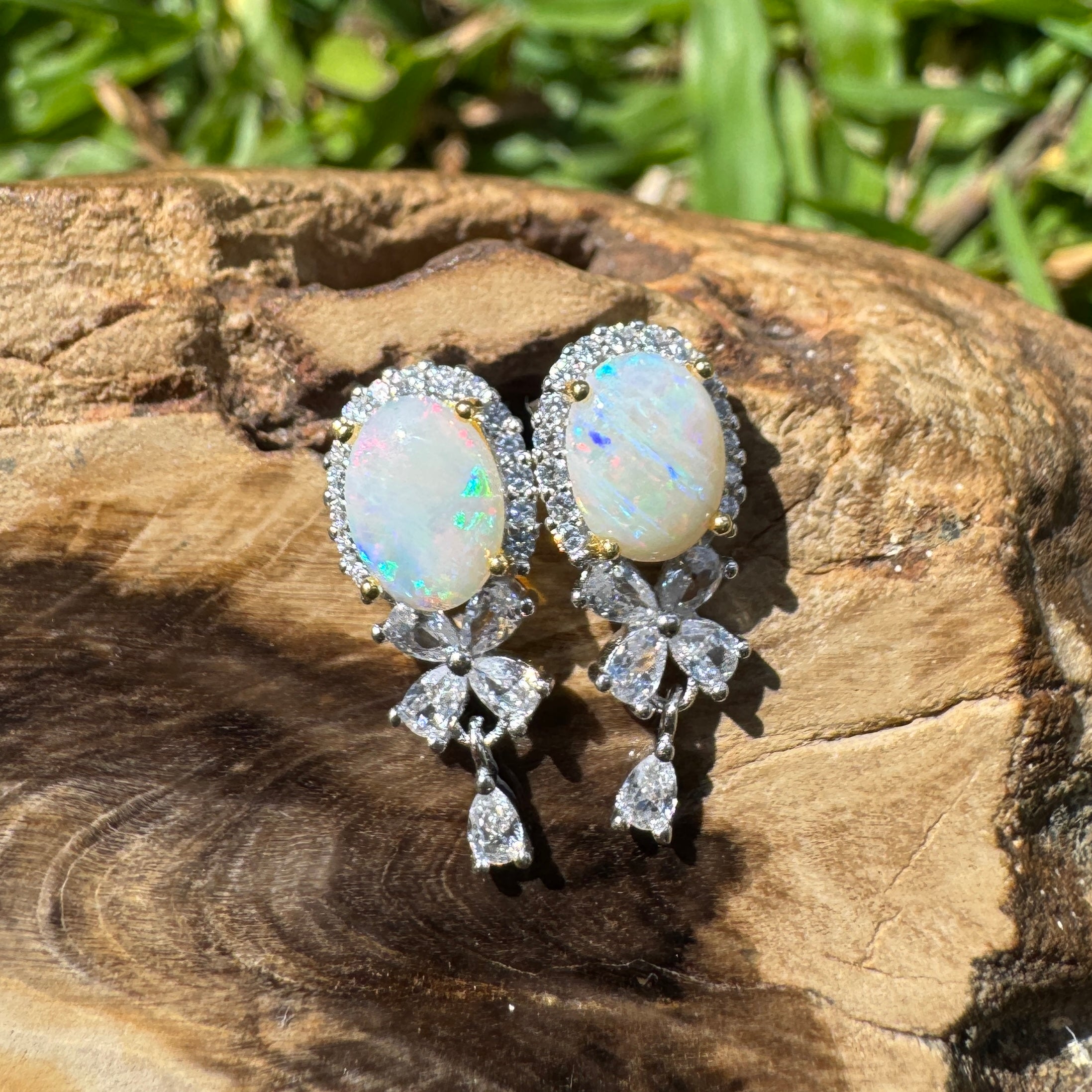 1.4ct Coober Pedy Opal Earrings ~ 'El Questro Sunrise' | 925 Sterling Silver | Solid Australian Opal