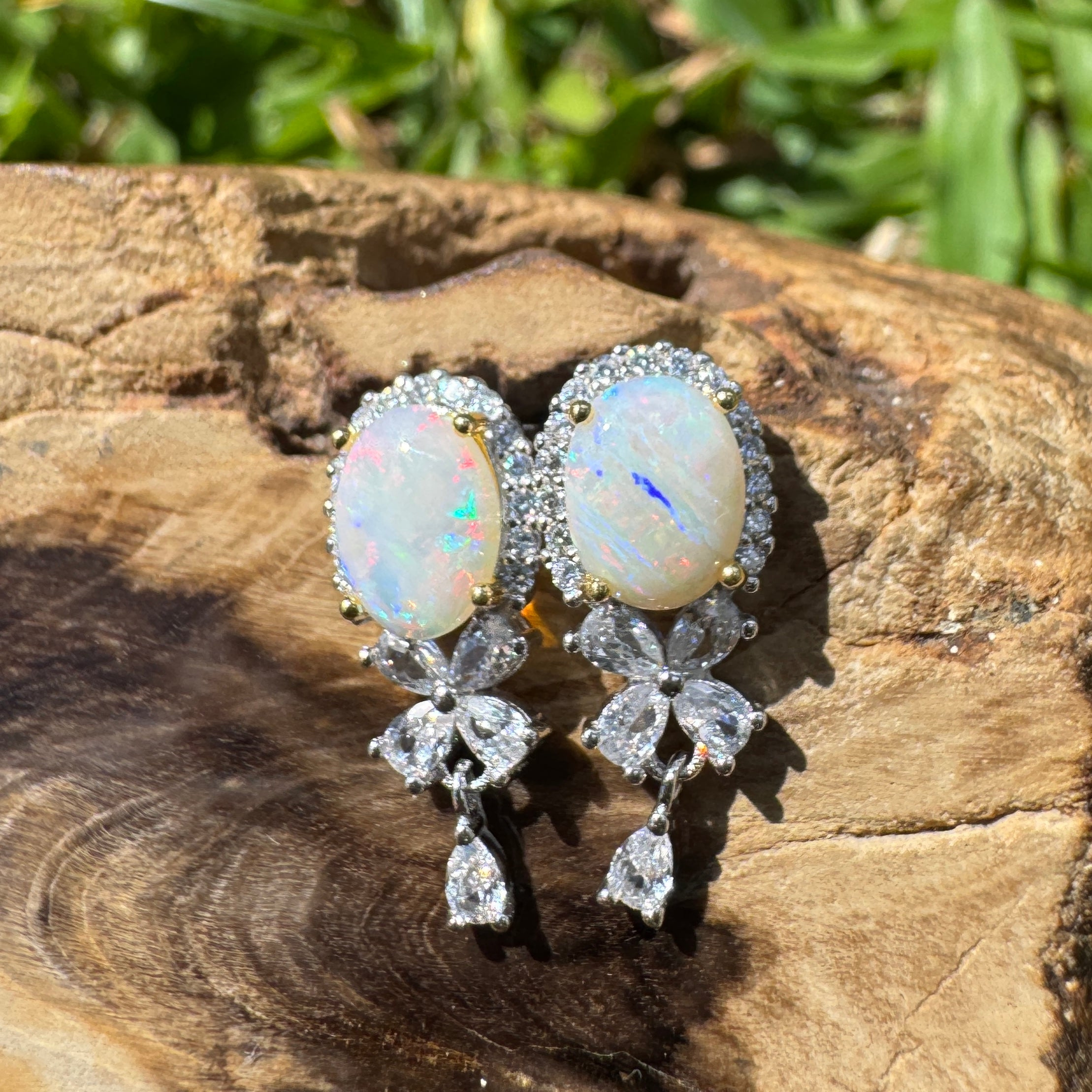 1.4ct Coober Pedy Opal Earrings ~ 'El Questro Sunrise' | 925 Sterling Silver | Solid Australian Opal