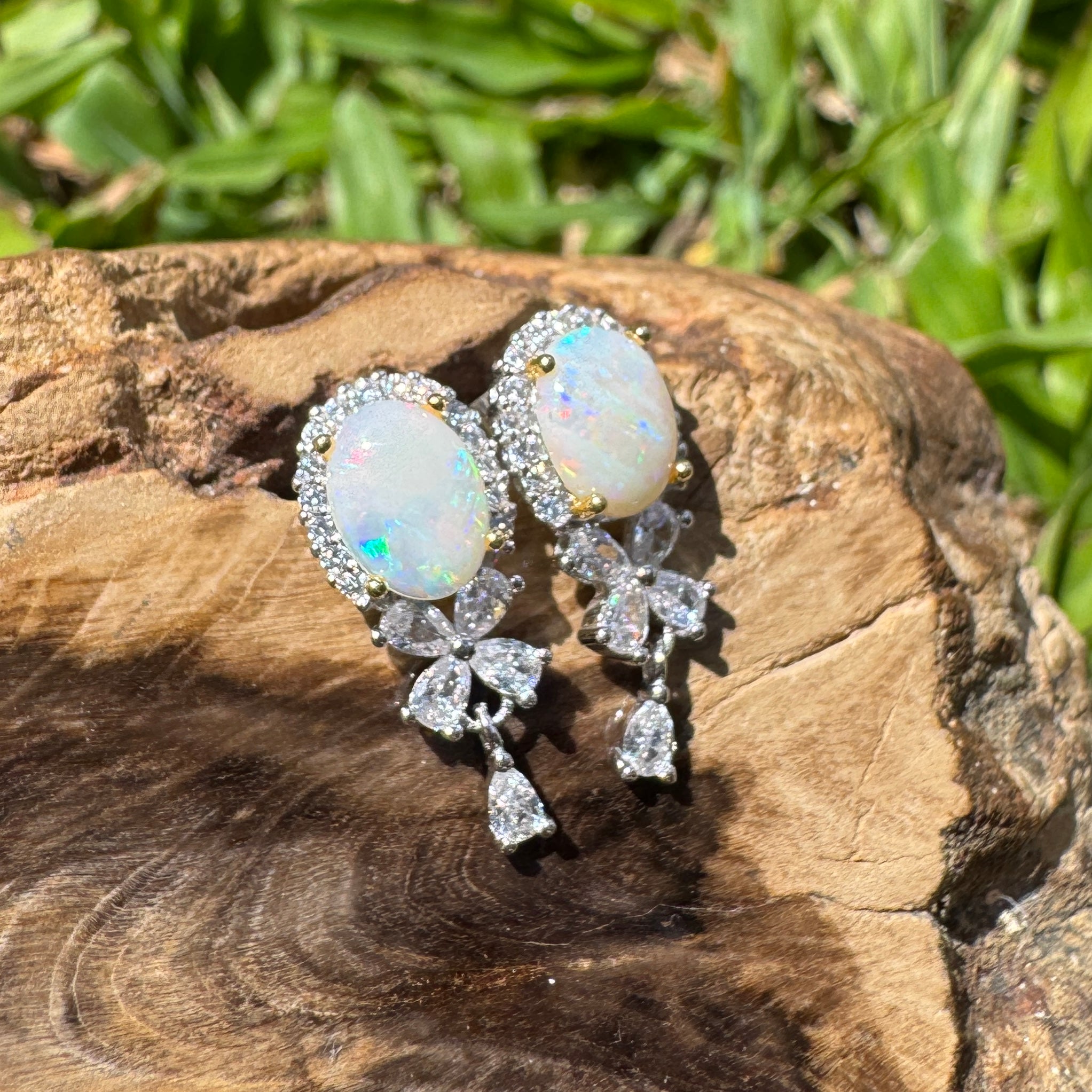1.4ct Coober Pedy Opal Earrings ~ 'El Questro Sunrise' | 925 Sterling Silver | Solid Australian Opal