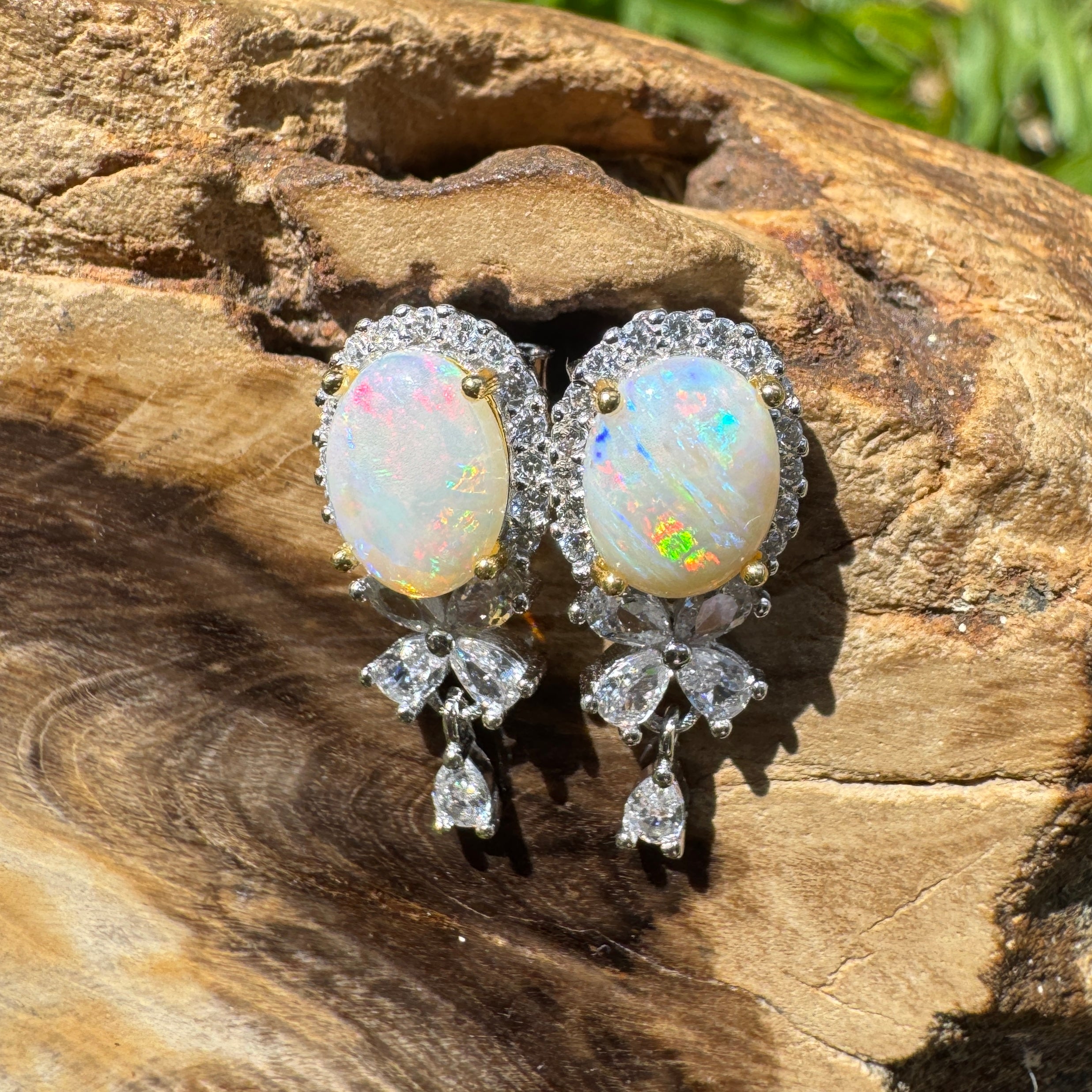 1.4ct Coober Pedy Opal Earrings ~ 'El Questro Sunrise' | 925 Sterling Silver | Solid Australian Opal