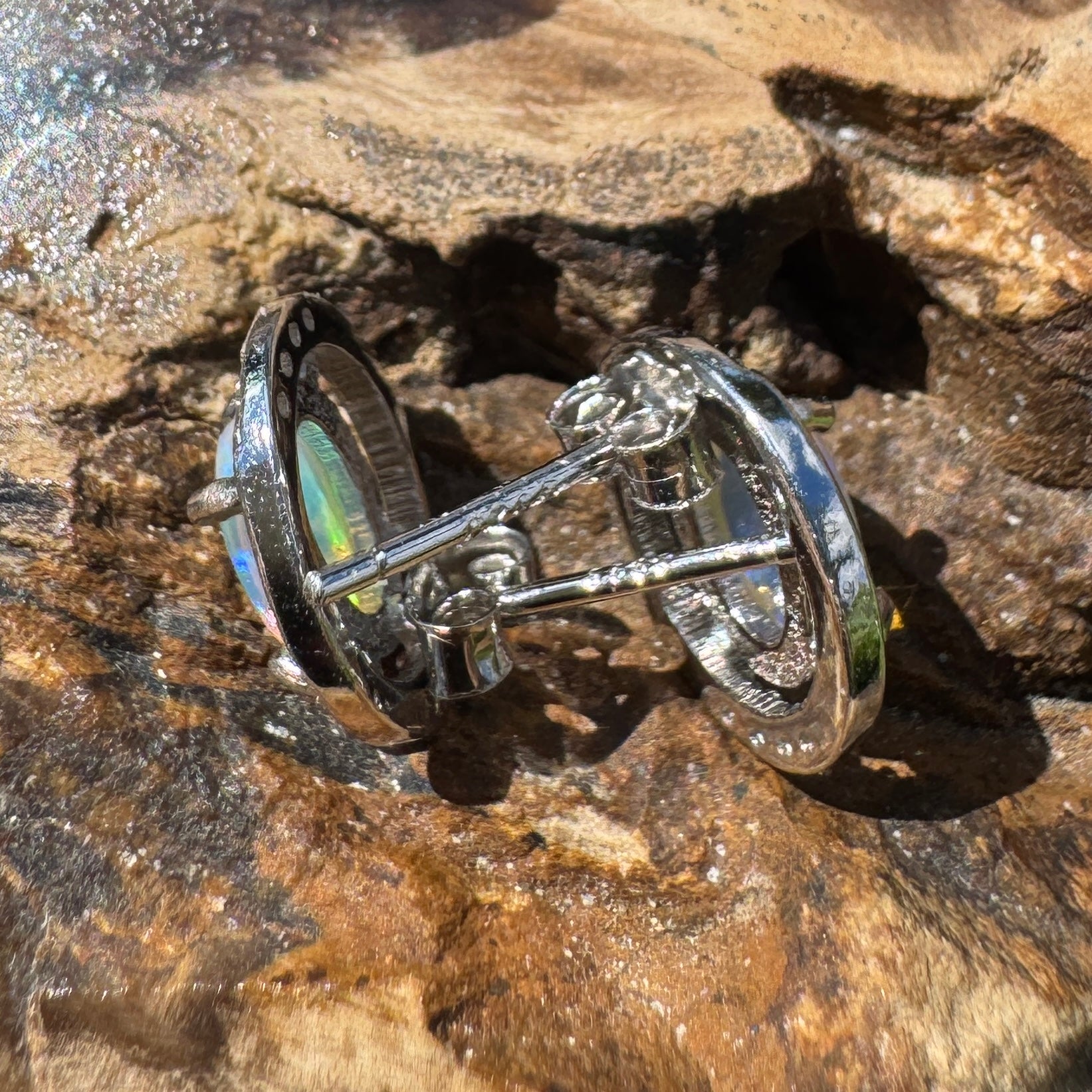 0.9ct Lightning Ridge Opal Earrings ~ 'Maggie Island Moonlight' | 925 Sterling Silver | Solid Australian Opal