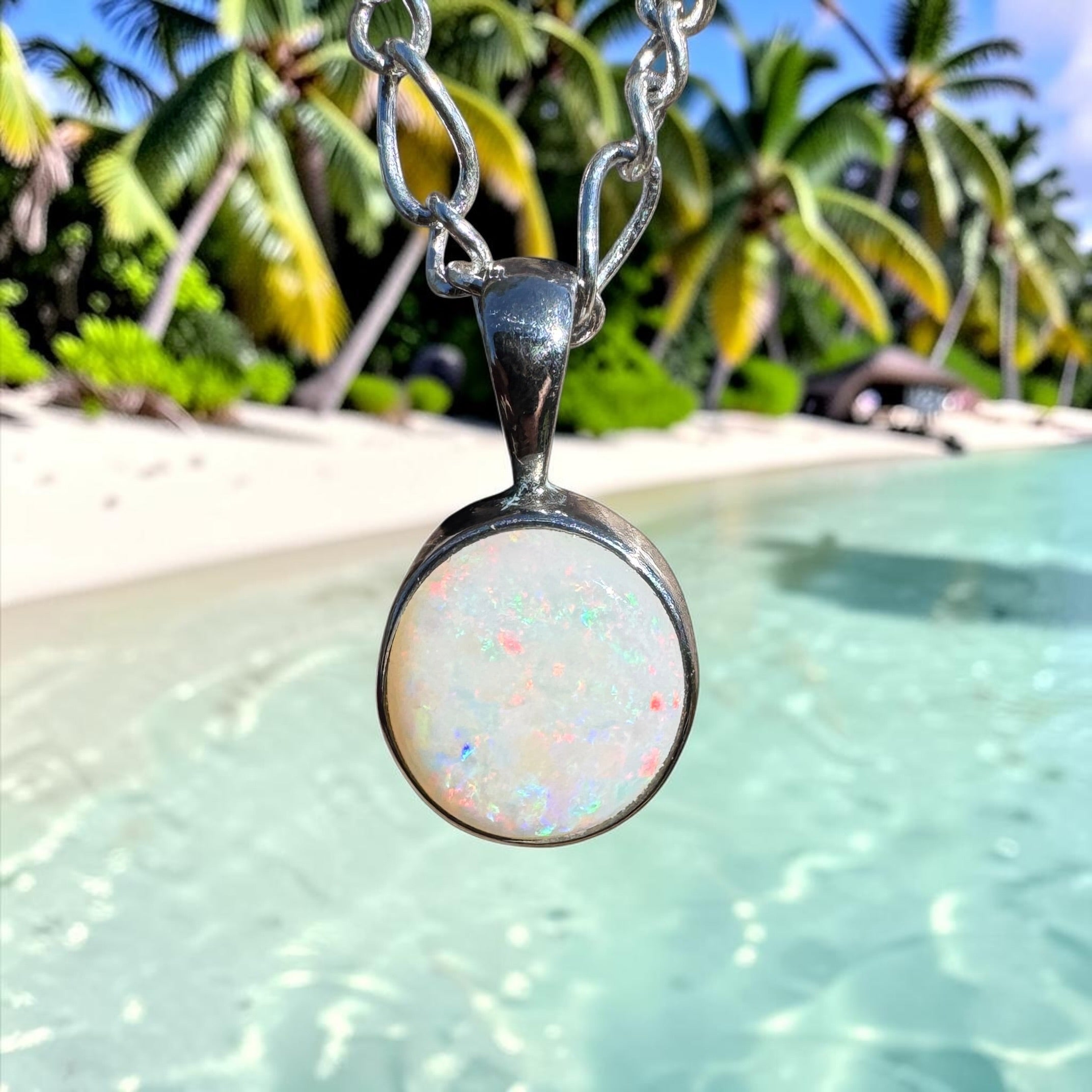 1.6ct Coober Pedy Opal Pendant Necklace ~ 'Yanchep Light' | 925 Sterling Silver | Solid Australian Opal