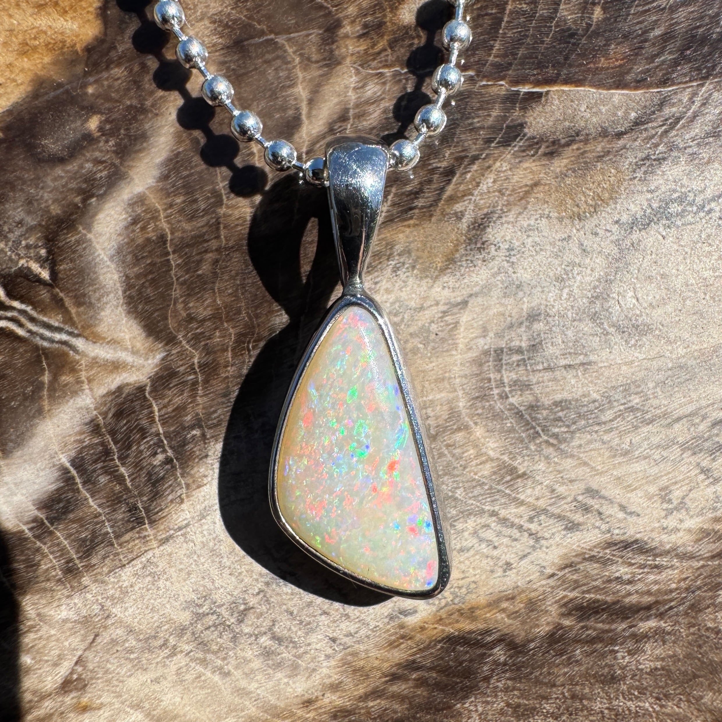 1.3ct Lightning Ridge Opal Pendant Necklace ~ 'Robe Flow' | 925 Sterling Silver | Solid Australian Opal