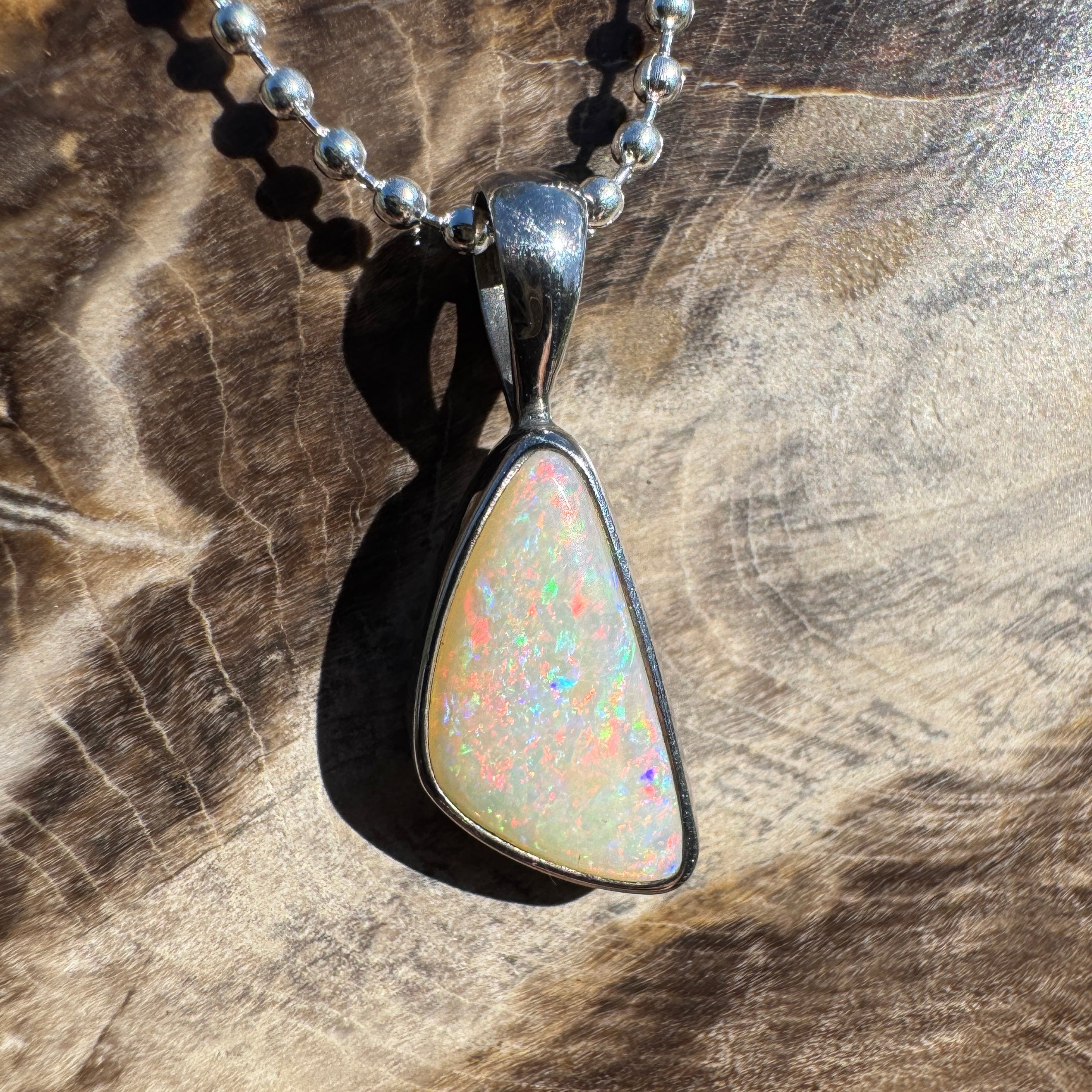 1.3ct Lightning Ridge Opal Pendant Necklace ~ 'Robe Flow' | 925 Sterling Silver | Solid Australian Opal