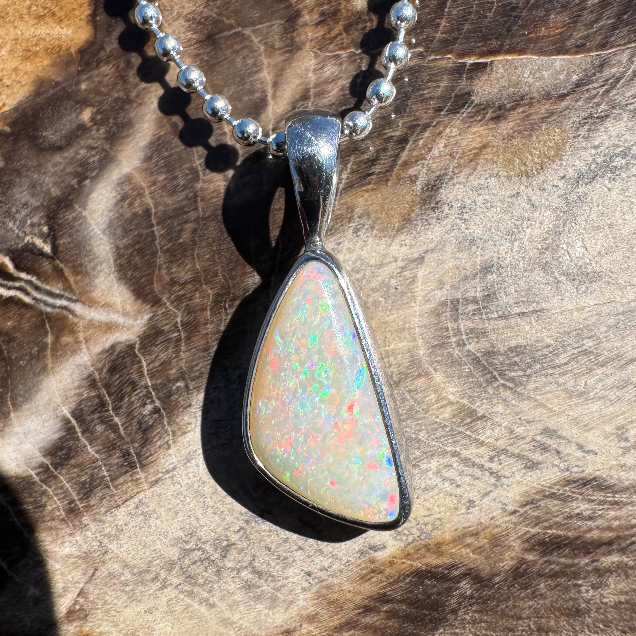 1.3ct Lightning Ridge Opal Pendant Necklace ~ 'Robe Flow' | 925 Sterling Silver | Solid Australian Opal