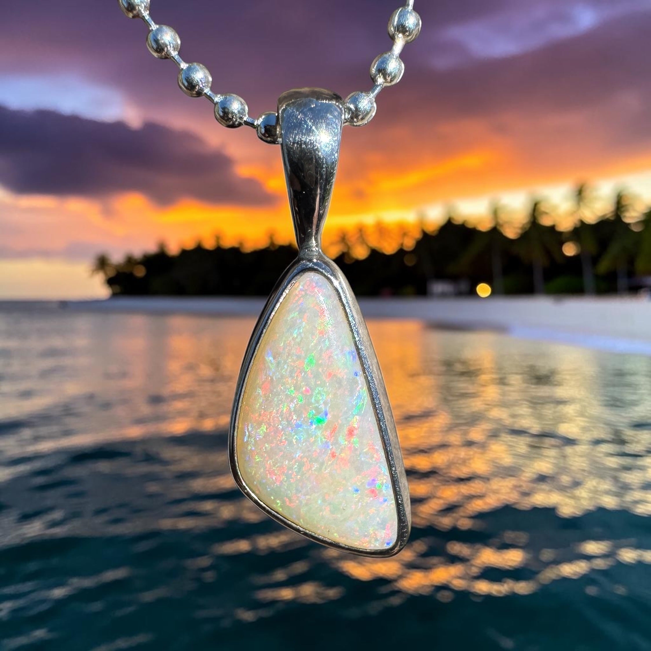 1.3ct Lightning Ridge Opal Pendant Necklace ~ 'Robe Flow' | 925 Sterling Silver | Solid Australian Opal