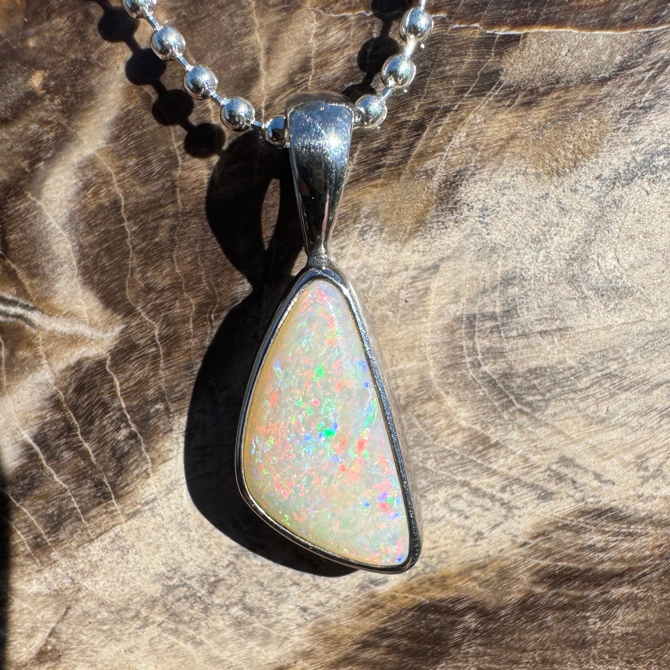 1.3ct Lightning Ridge Opal Pendant Necklace ~ 'Robe Flow' | 925 Sterling Silver | Solid Australian Opal