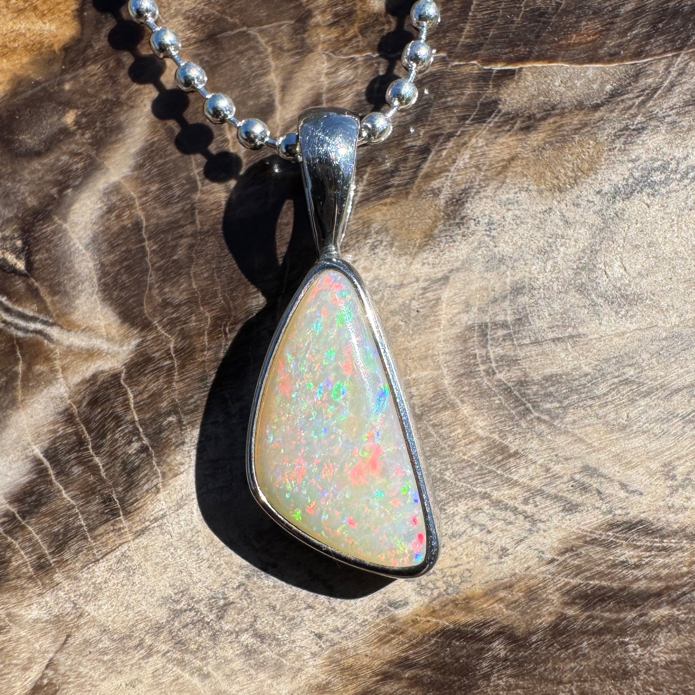 1.3ct Lightning Ridge Opal Pendant Necklace ~ 'Robe Flow' | 925 Sterling Silver | Solid Australian Opal