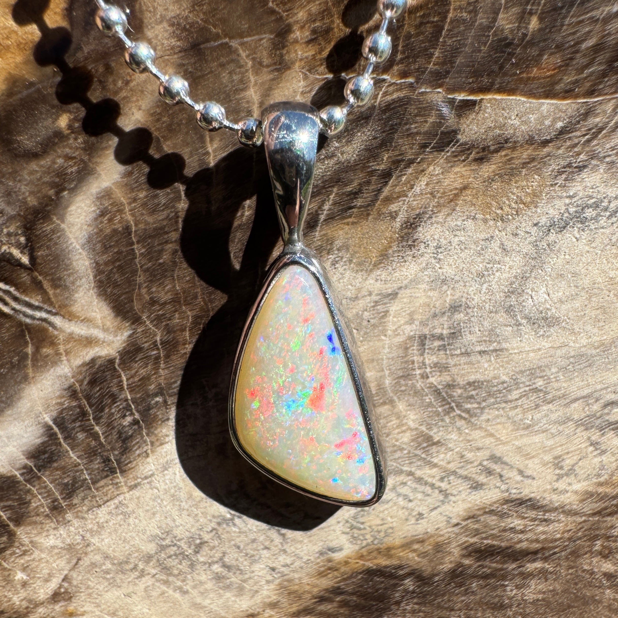 1.3ct Lightning Ridge Opal Pendant Necklace ~ 'Robe Flow' | 925 Sterling Silver | Solid Australian Opal