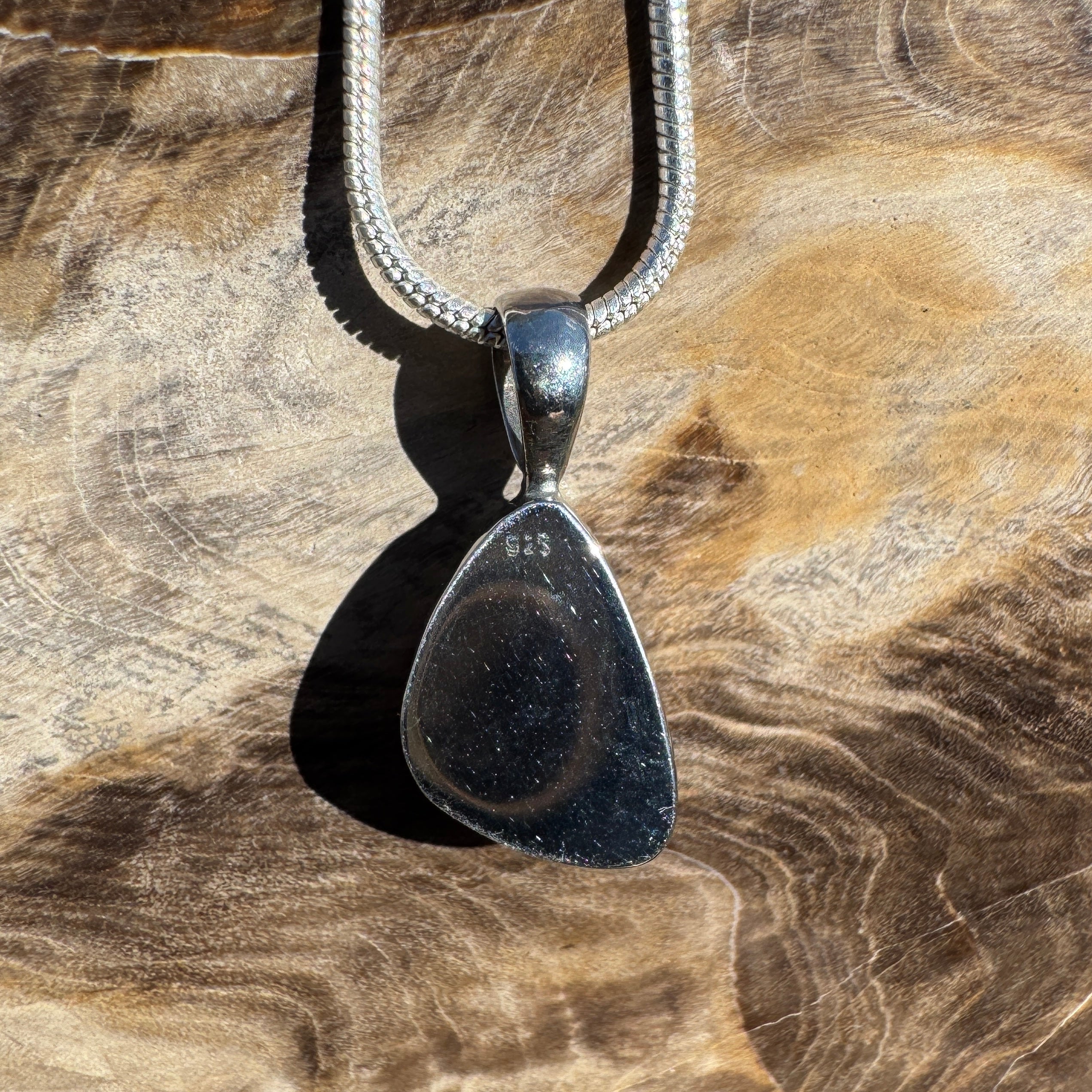 1.6ct Coober Pedy Opal Pendant Necklace ~ 'Jurien Glow' | 925 Sterling Silver | Solid Australian Opal