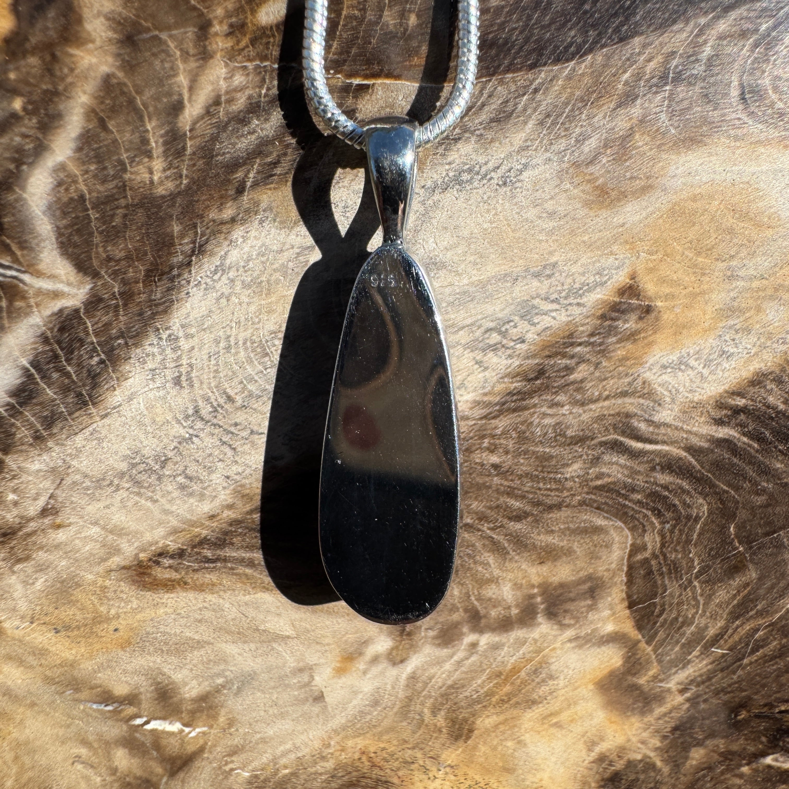 3.6ct Coober Pedy Opal Pendant Necklace ~ 'Hopetoun Fire' | 925 Sterling Silver | Solid Australian Opal