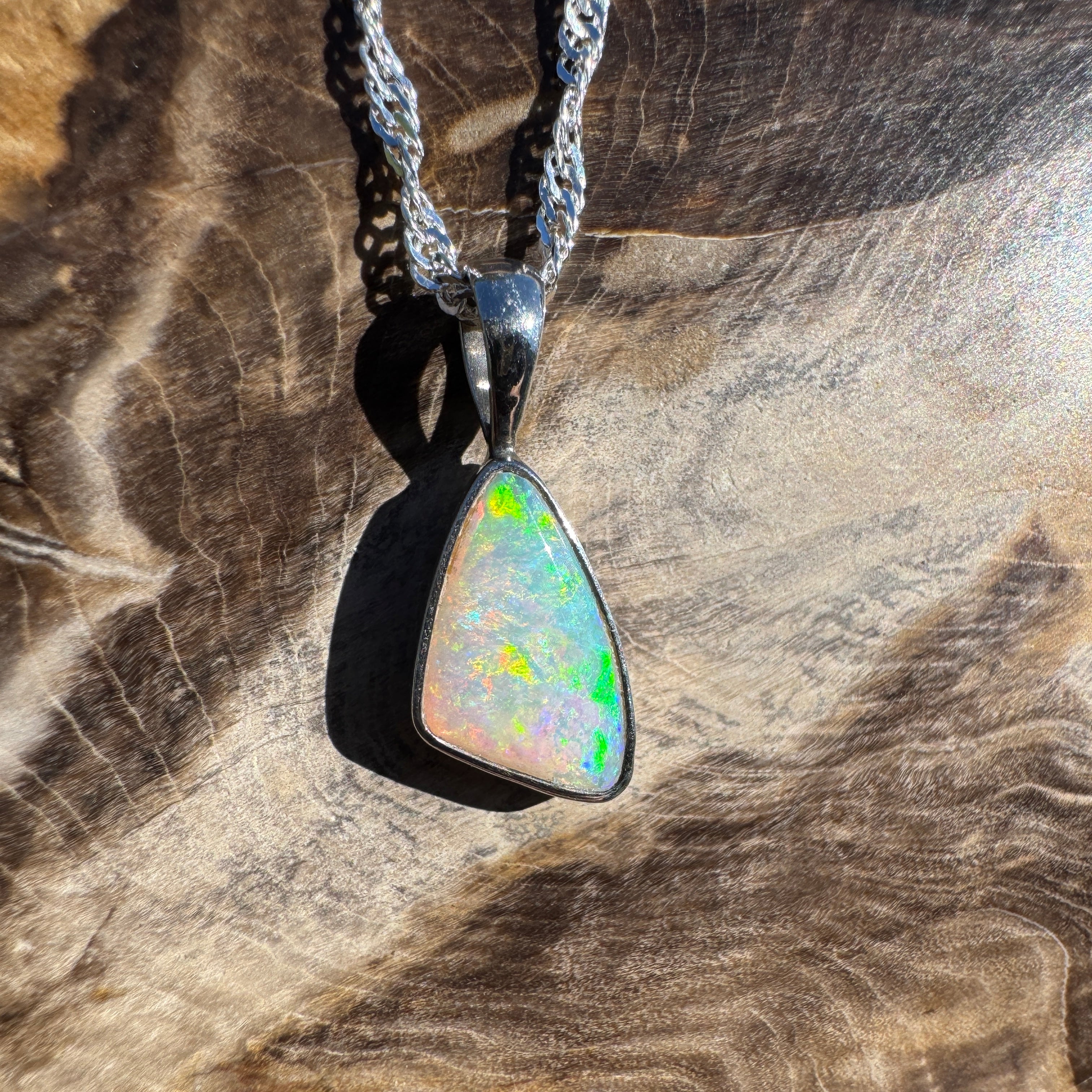 1.4ct Lightning Ridge Opal Pendant Necklace ~ 'Maslin Blue' | 925 Sterling Silver | Solid Australian Opal