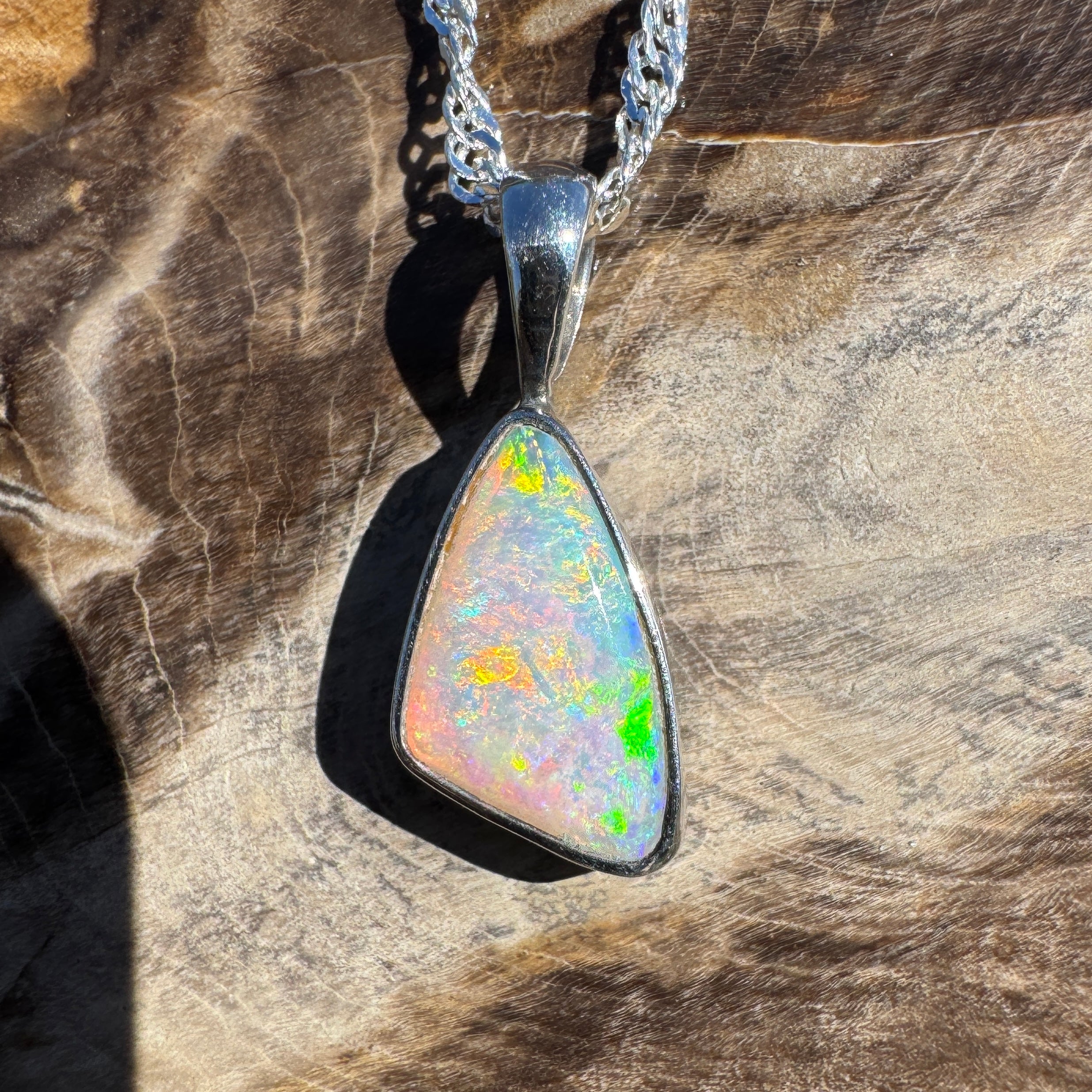 1.4ct Lightning Ridge Opal Pendant Necklace ~ 'Maslin Blue' | 925 Sterling Silver | Solid Australian Opal
