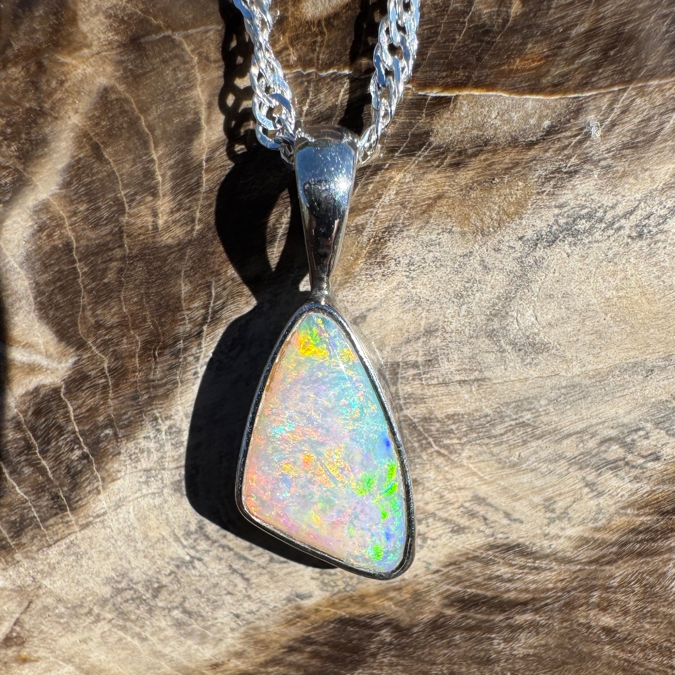 1.4ct Lightning Ridge Opal Pendant Necklace ~ 'Maslin Blue' | 925 Sterling Silver | Solid Australian Opal