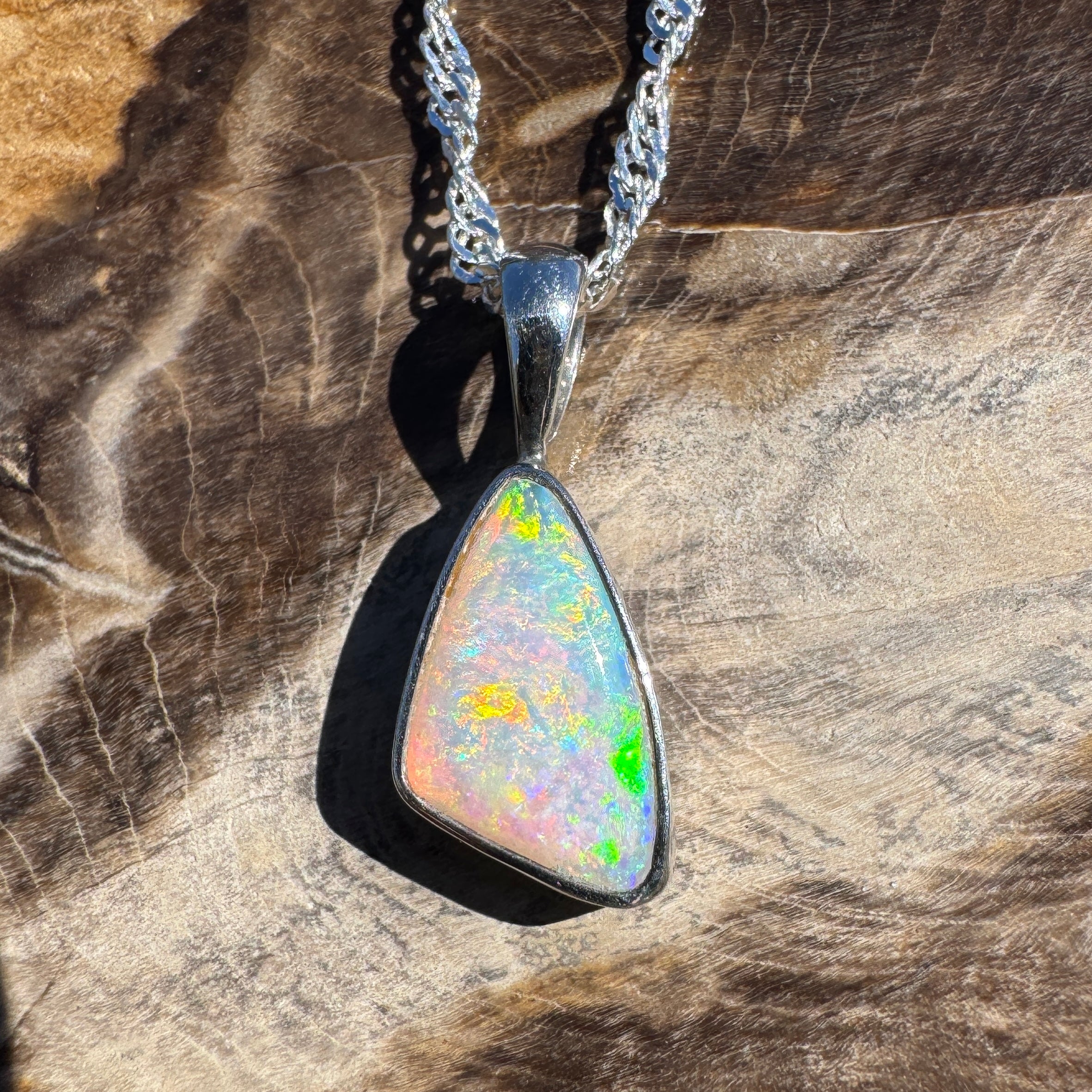 1.4ct Lightning Ridge Opal Pendant Necklace ~ 'Maslin Blue' | 925 Sterling Silver | Solid Australian Opal