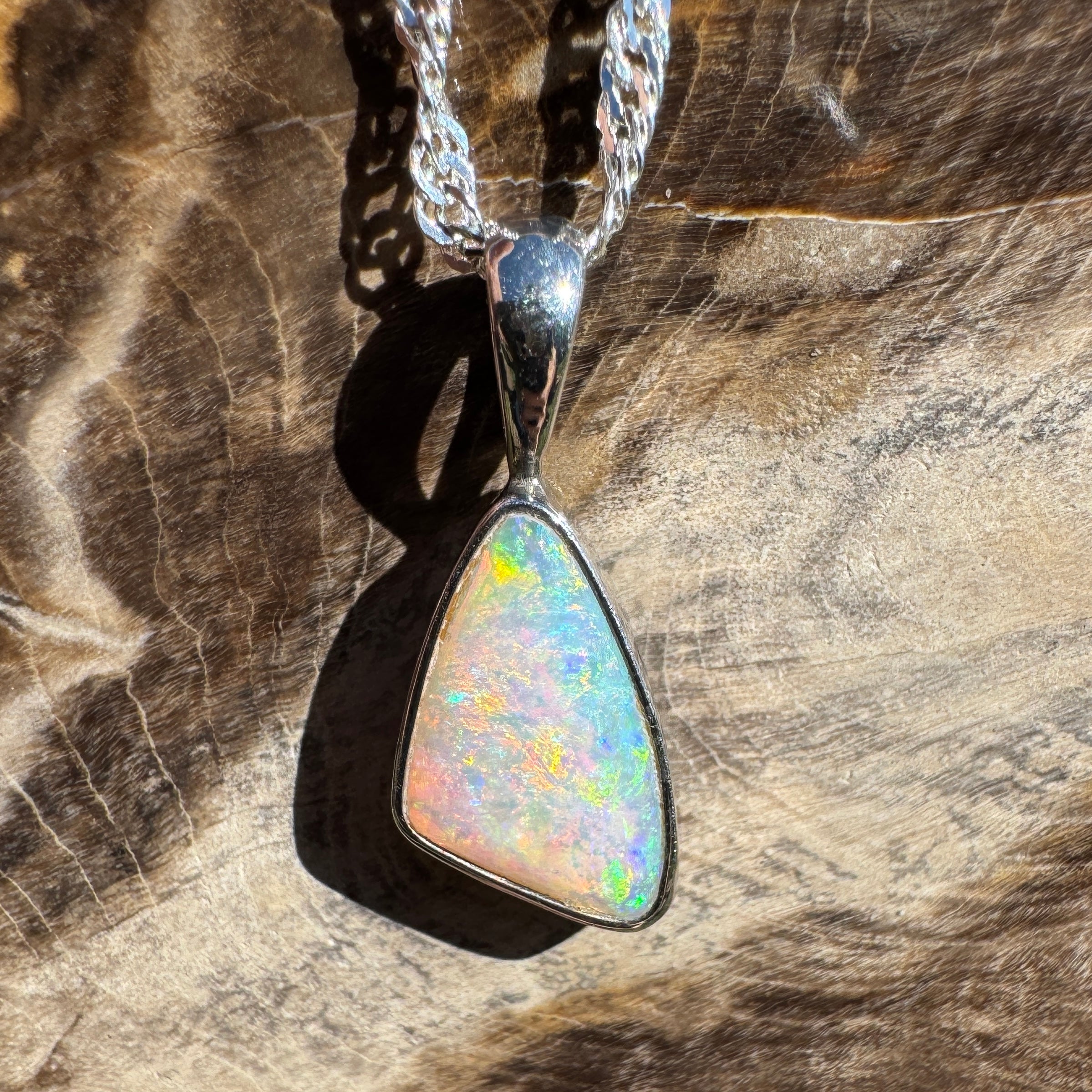 1.4ct Lightning Ridge Opal Pendant Necklace ~ 'Maslin Blue' | 925 Sterling Silver | Solid Australian Opal