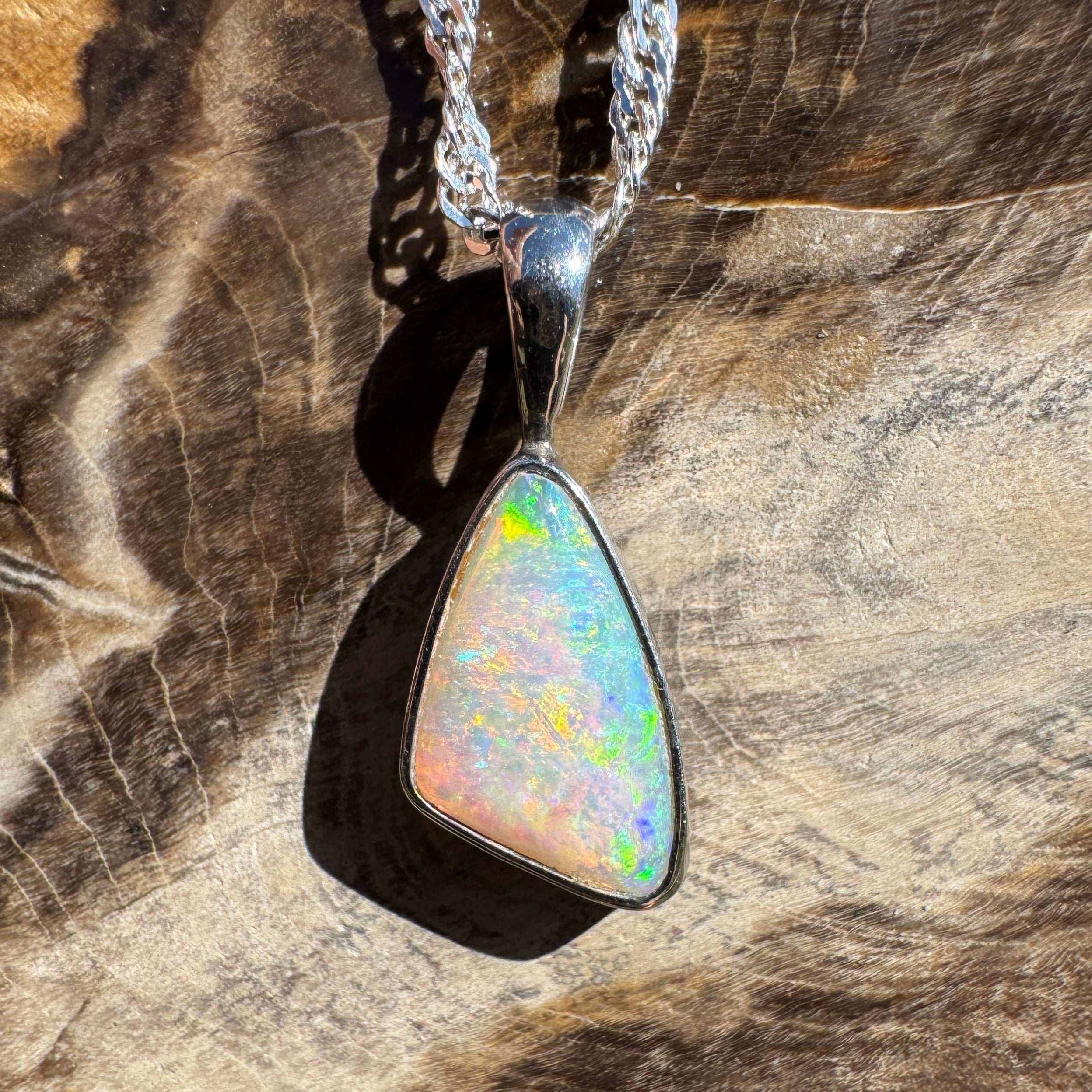 1.4ct Lightning Ridge Opal Pendant Necklace ~ 'Maslin Blue' | 925 Sterling Silver | Solid Australian Opal