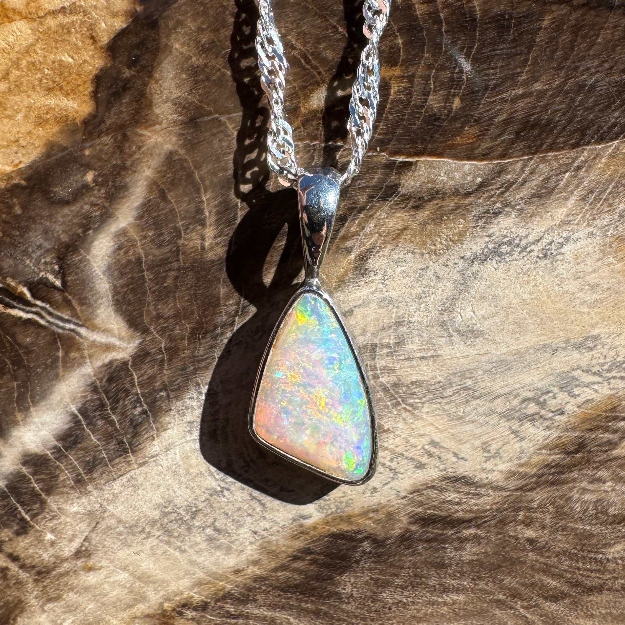 1.4ct Lightning Ridge Opal Pendant Necklace ~ 'Maslin Blue' | 925 Sterling Silver | Solid Australian Opal