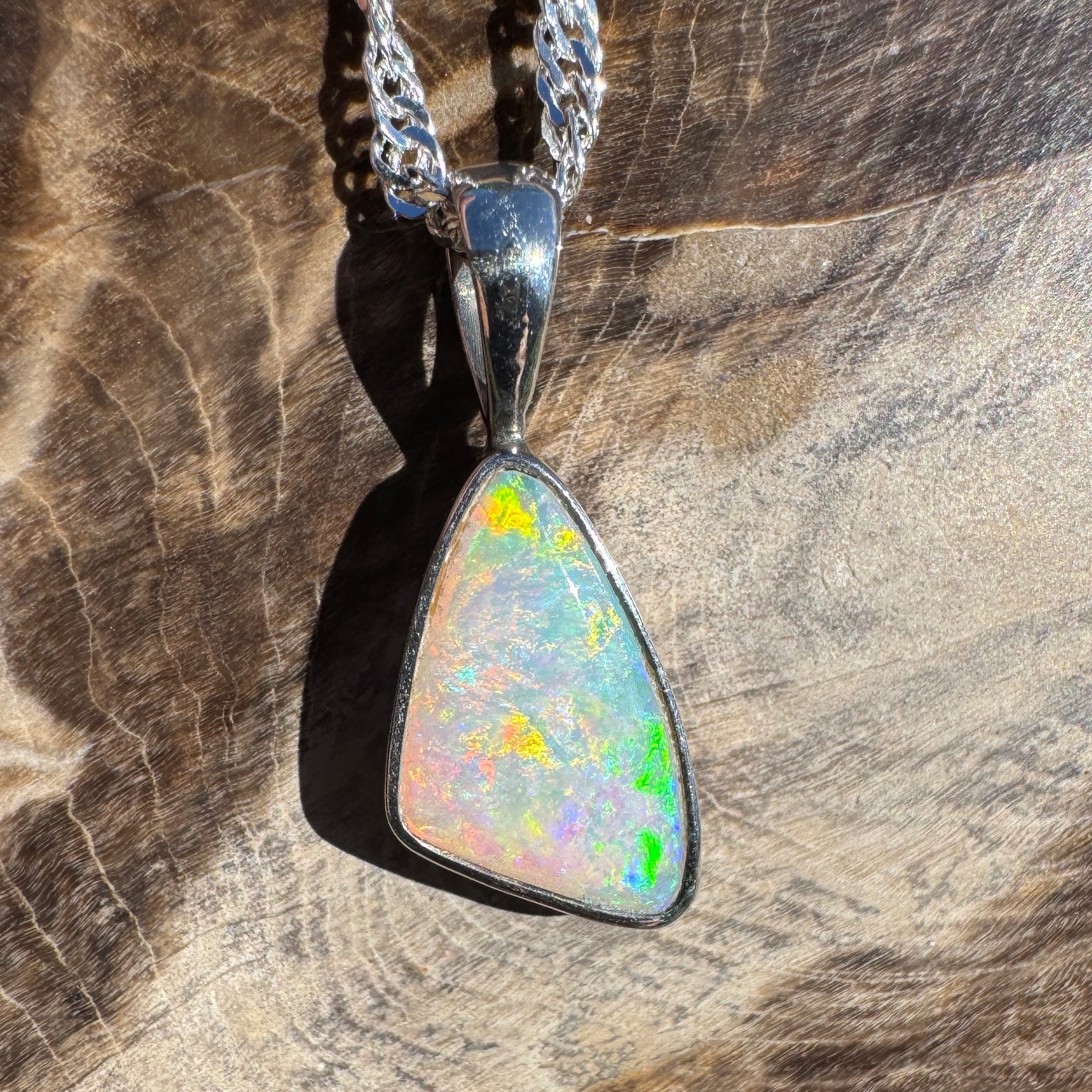 1.4ct Lightning Ridge Opal Pendant Necklace ~ 'Maslin Blue' | 925 Sterling Silver | Solid Australian Opal