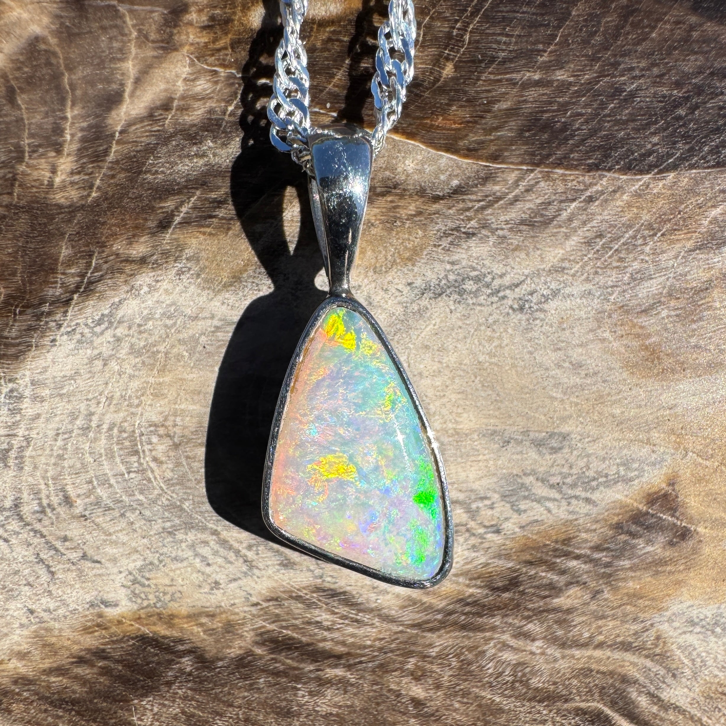 1.4ct Lightning Ridge Opal Pendant Necklace ~ 'Maslin Blue' | 925 Sterling Silver | Solid Australian Opal