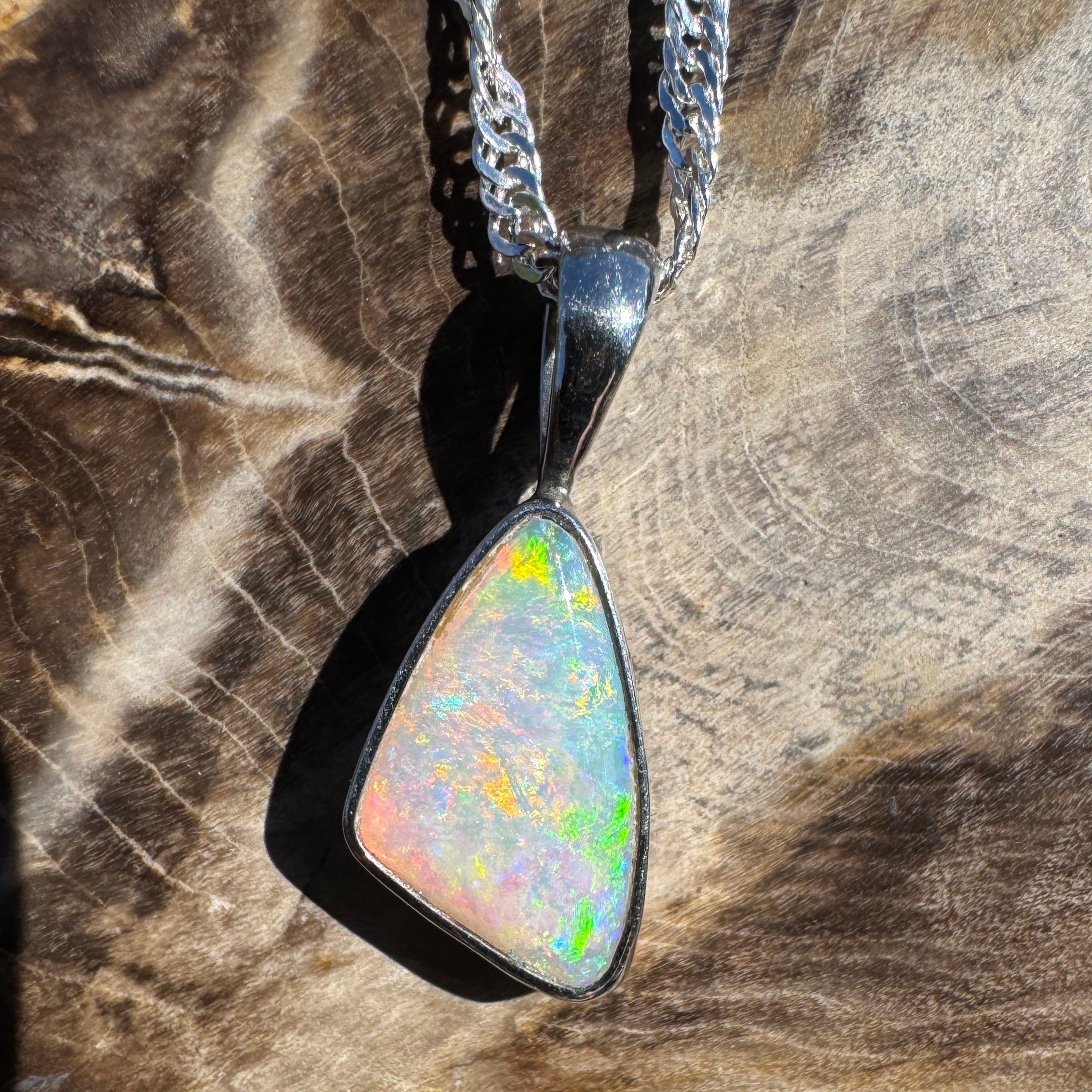 1.4ct Lightning Ridge Opal Pendant Necklace ~ 'Maslin Blue' | 925 Sterling Silver | Solid Australian Opal