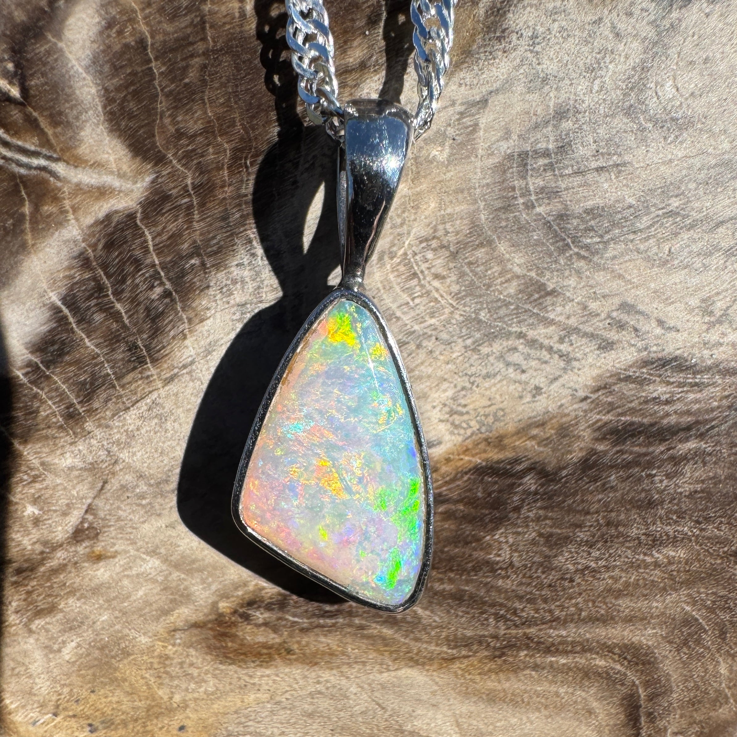 1.4ct Lightning Ridge Opal Pendant Necklace ~ 'Maslin Blue' | 925 Sterling Silver | Solid Australian Opal