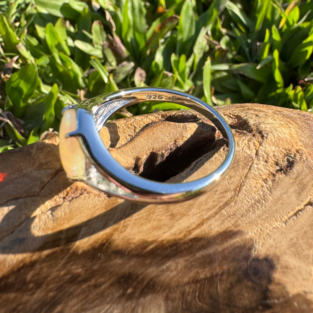 1.2ct Australian Opal Ring ~ 'Canunda Greens' | 925 Sterling Silver | Solid Australian Opal