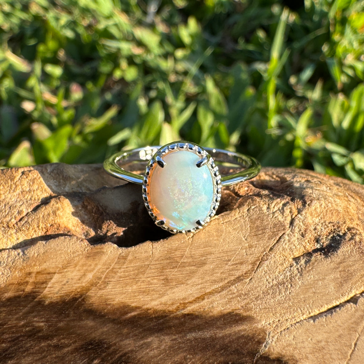 1ct Coober Pedy Opal Ring ~ 'Cataract Gorge Colour' | 925 Sterling Silver | Solid Australian Opal