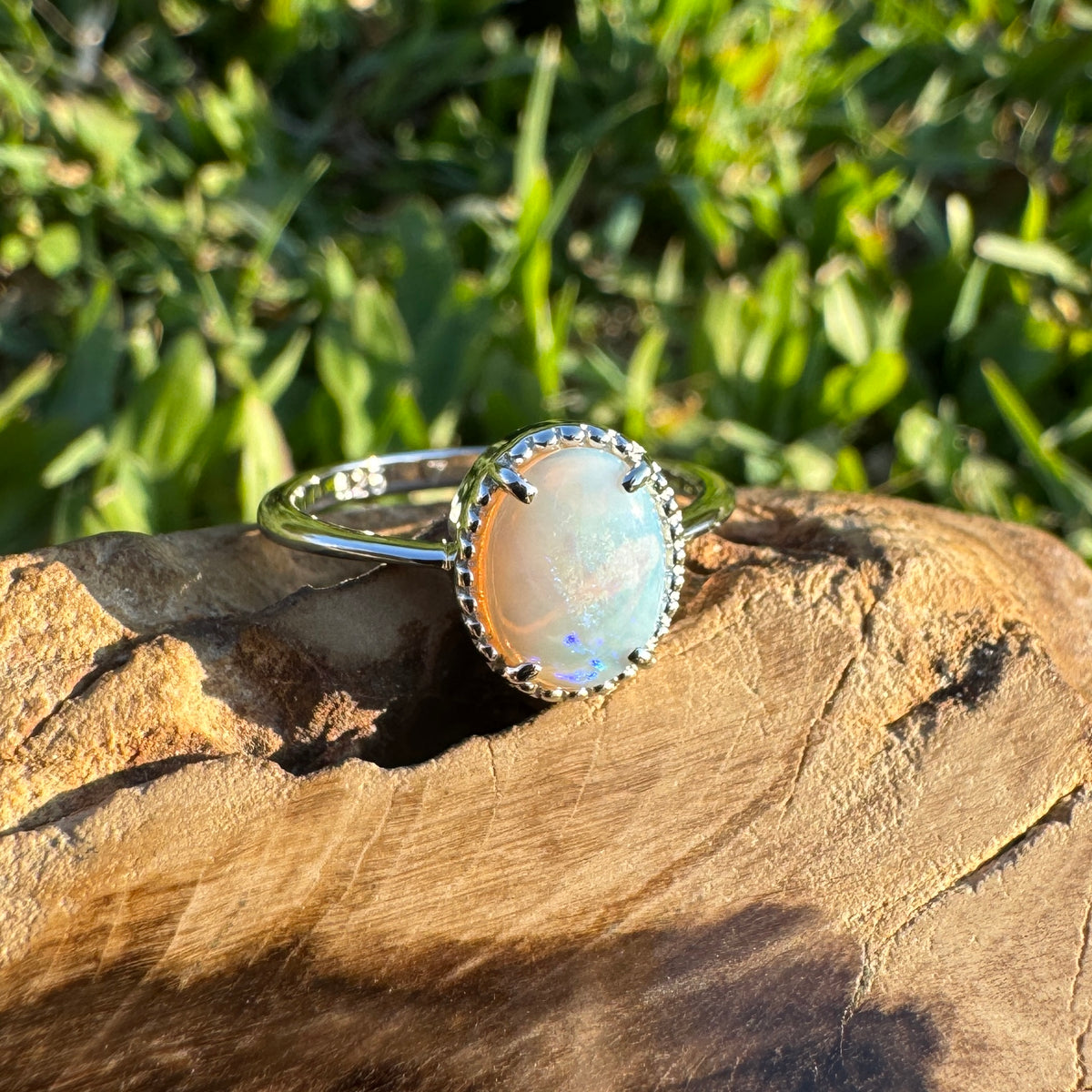 1ct Coober Pedy Opal Ring ~ 'Cataract Gorge Colour' | 925 Sterling Silver | Solid Australian Opal