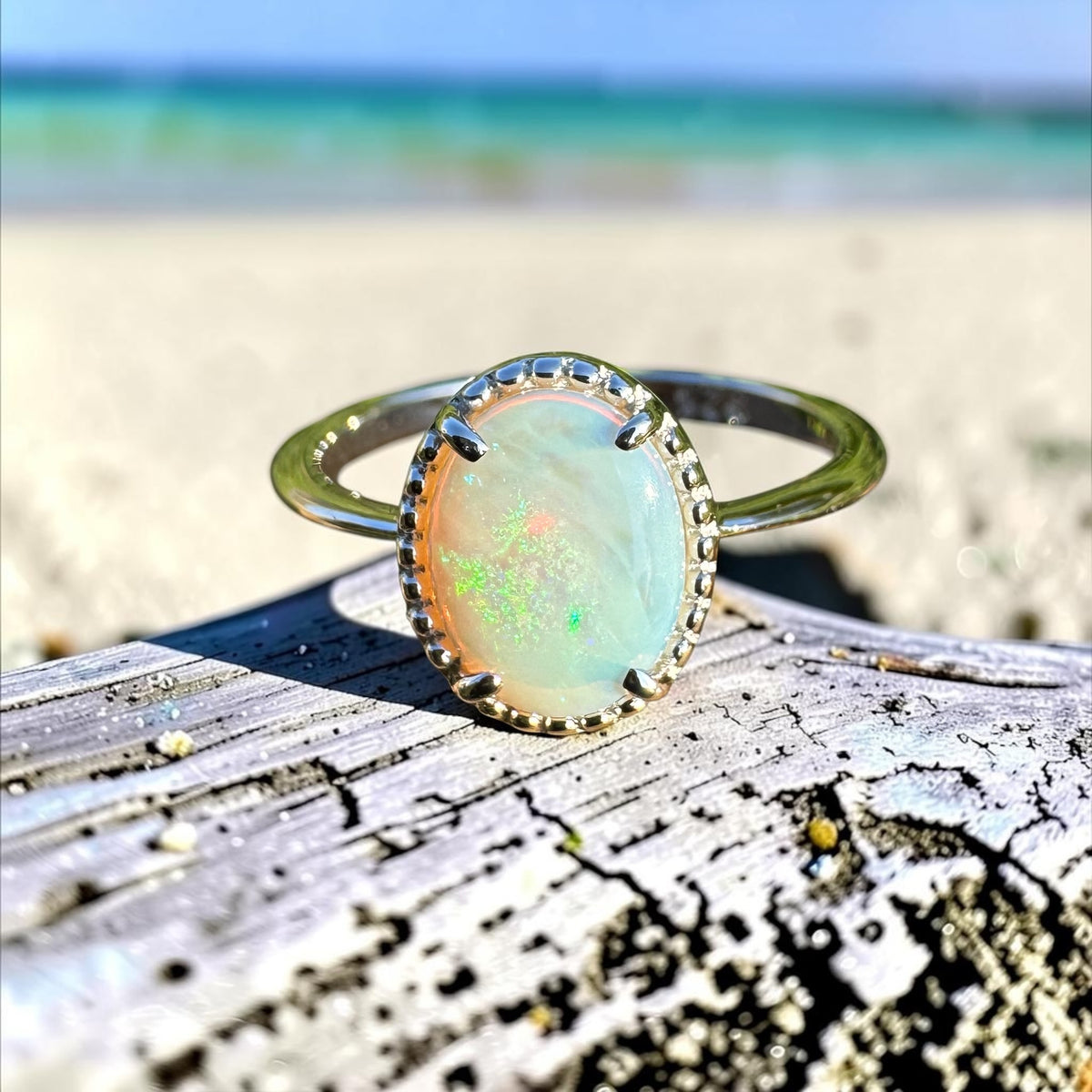1ct Coober Pedy Opal Ring ~ 'Cataract Gorge Colour' | 925 Sterling Silver | Solid Australian Opal