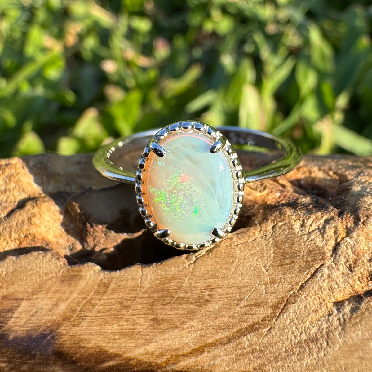 1ct Coober Pedy Opal Ring ~ 'Cataract Gorge Colour' | 925 Sterling Silver | Solid Australian Opal