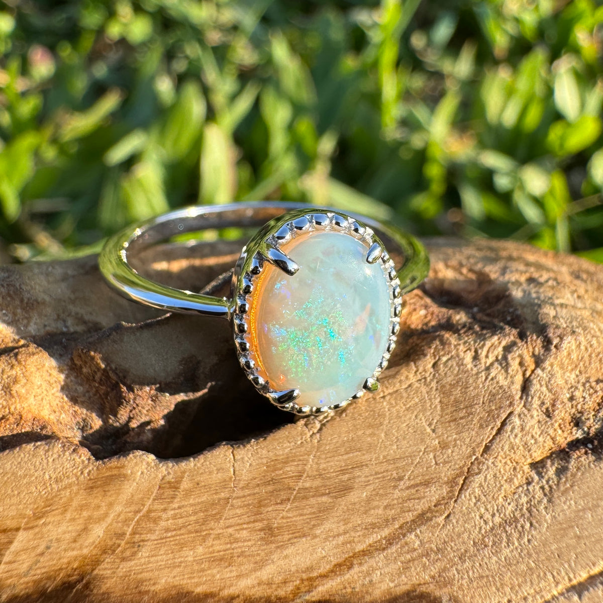 1ct Coober Pedy Opal Ring ~ 'Cataract Gorge Colour' | 925 Sterling Silver | Solid Australian Opal