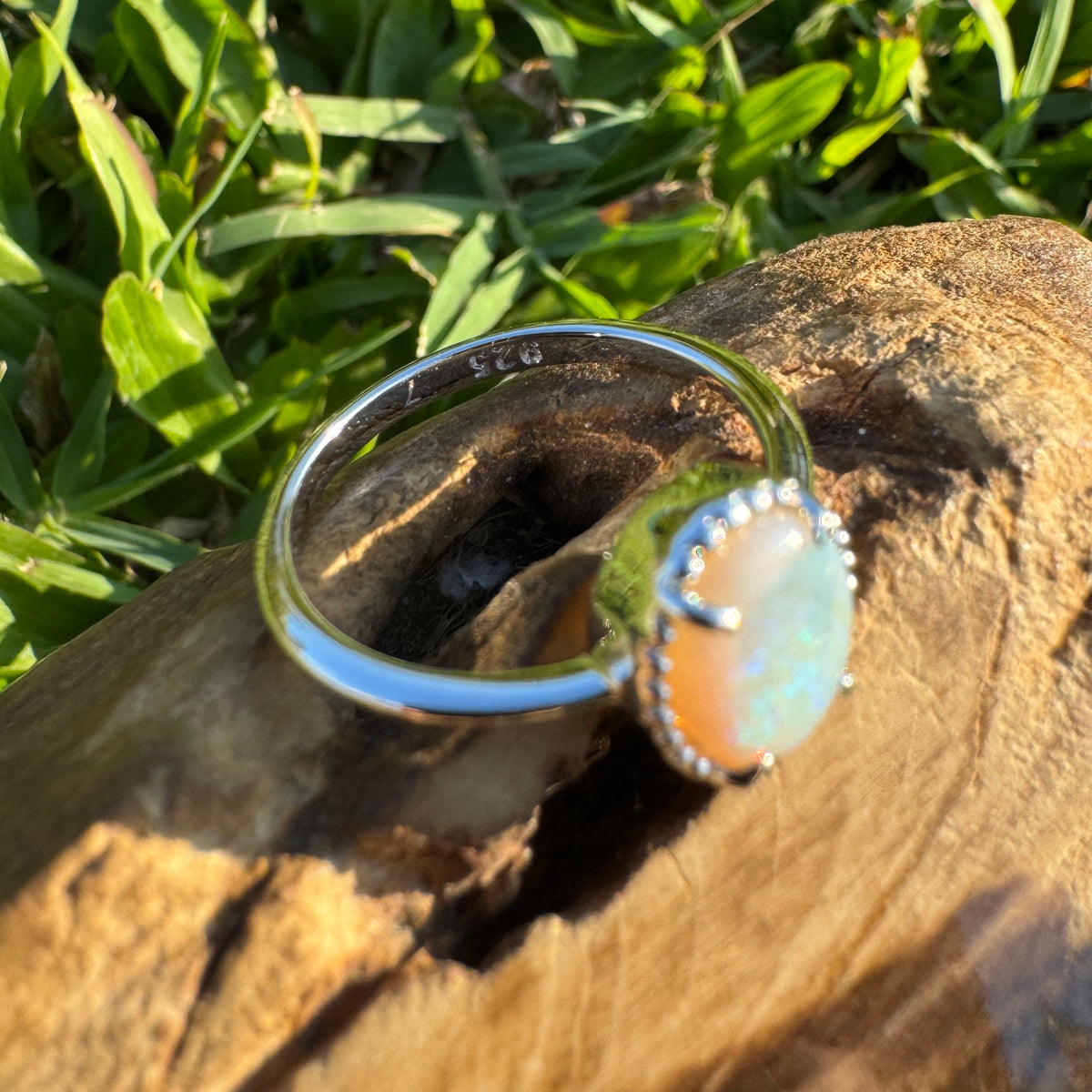 1ct Coober Pedy Opal Ring ~ 'Cataract Gorge Colour' | 925 Sterling Silver | Solid Australian Opal