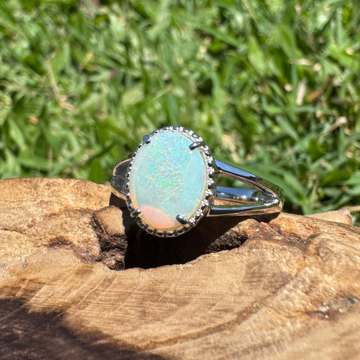 1.4ct Coober Pedy Opal Ring ~ 'Honeycomb Gorge Glow' | 925 Sterling Silver | Solid Australian Opal