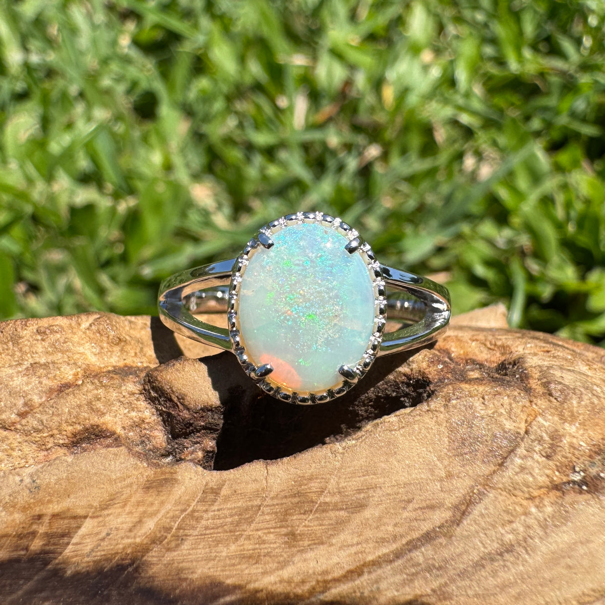 1.4ct Coober Pedy Opal Ring ~ 'Honeycomb Gorge Glow' | 925 Sterling Silver | Solid Australian Opal