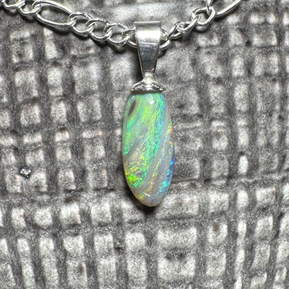 ‘Eucalyptus Whisper' ~ Handcrafted 2.1ct Solid Lightning Ridge Opal Sterling Silver Pendant