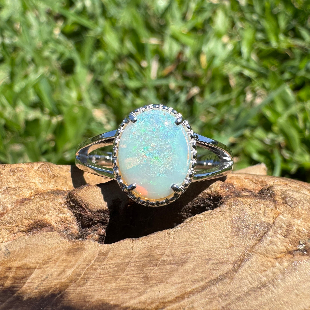 1.4ct Coober Pedy Opal Ring ~ 'Honeycomb Gorge Glow' | 925 Sterling Silver | Solid Australian Opal