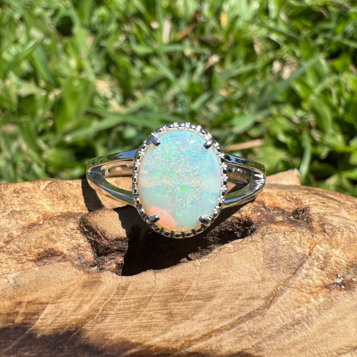 1.4ct Coober Pedy Opal Ring ~ 'Honeycomb Gorge Glow' | 925 Sterling Silver | Solid Australian Opal