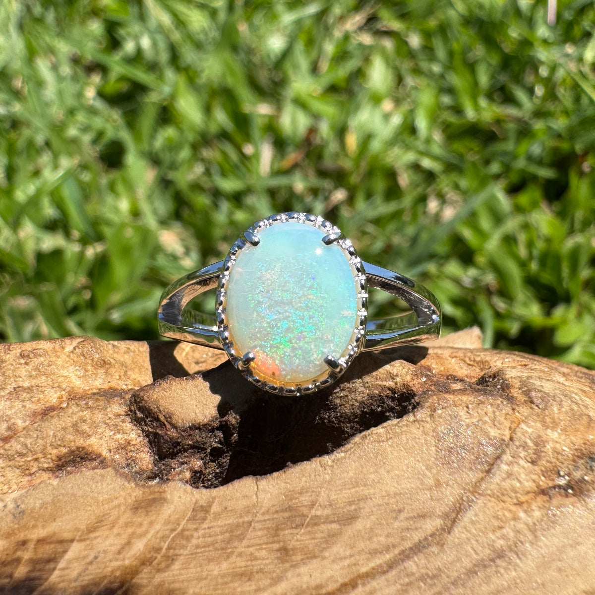 1.4ct Coober Pedy Opal Ring ~ 'Honeycomb Gorge Glow' | 925 Sterling Silver | Solid Australian Opal