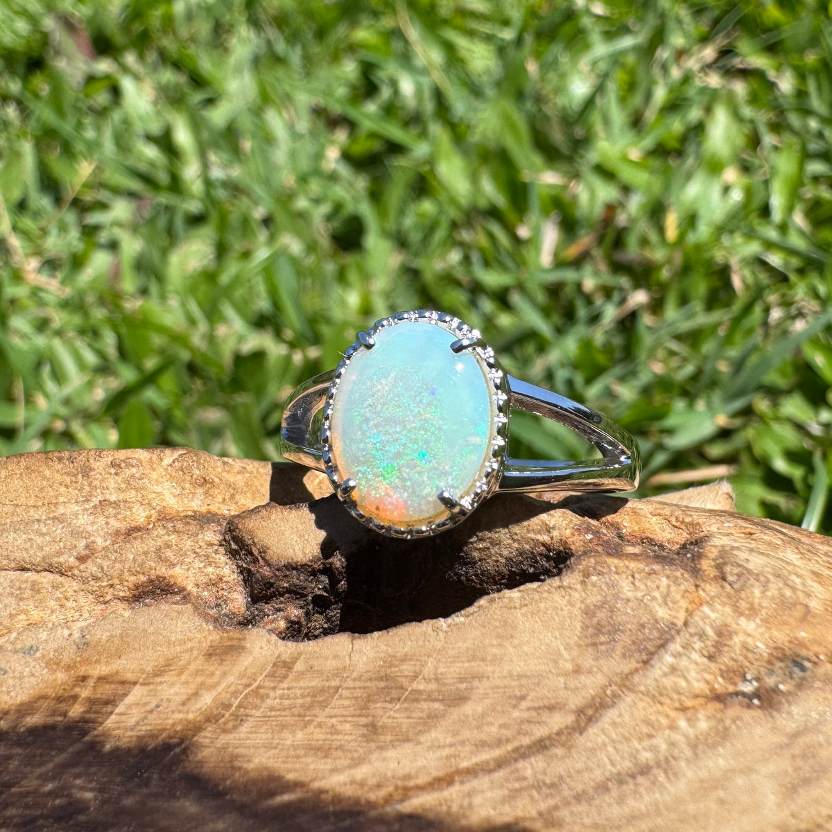 1.4ct Coober Pedy Opal Ring ~ 'Honeycomb Gorge Glow' | 925 Sterling Silver | Solid Australian Opal