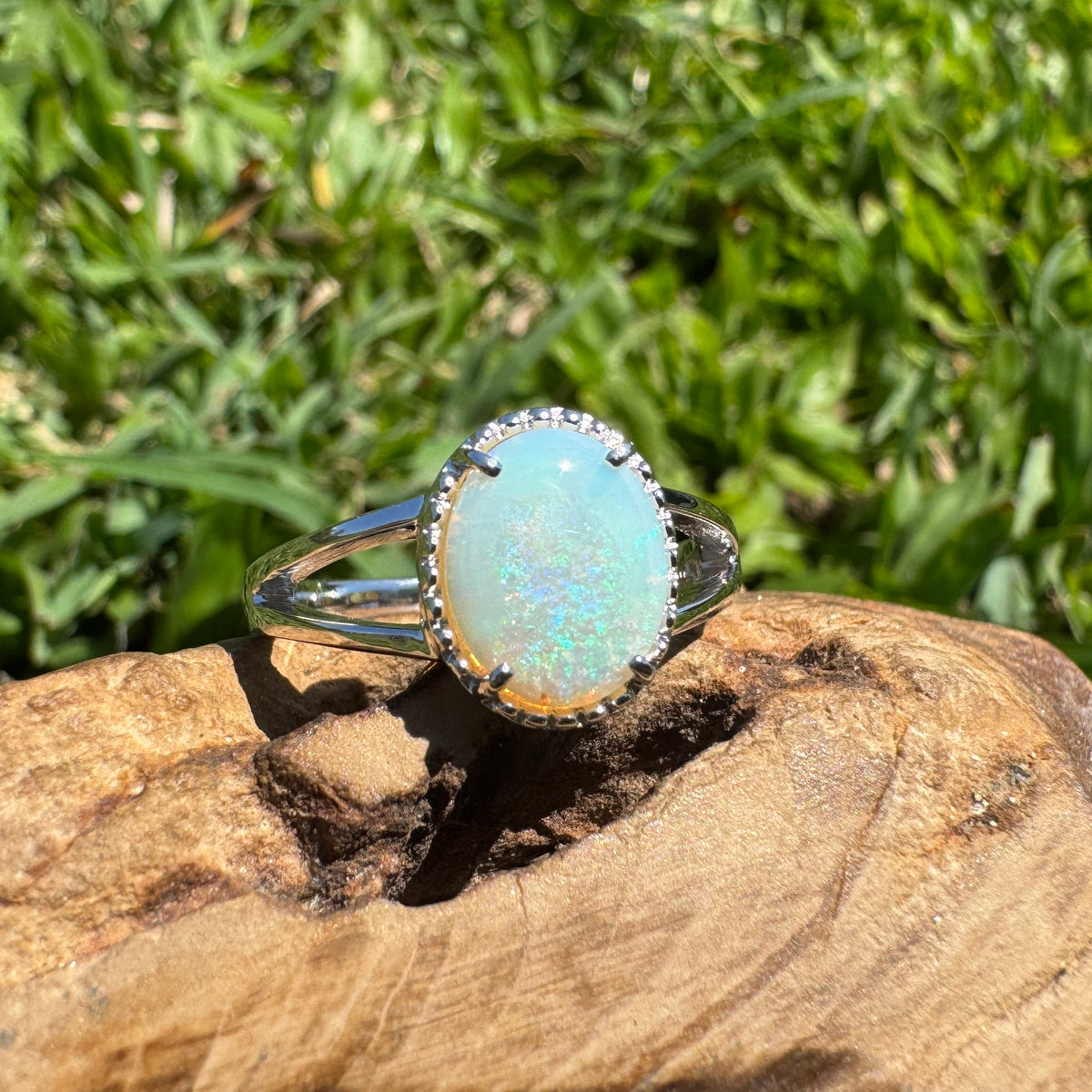 1.4ct Coober Pedy Opal Ring ~ 'Honeycomb Gorge Glow' | 925 Sterling Silver | Solid Australian Opal
