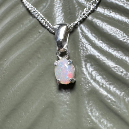 'Kakadu Reflections' ~ Handcrafted 0.6ct Solid Coober Pedy Opal Sterling Silver Pendant Necklace