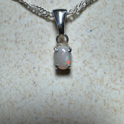 'Kakadu Reflections' ~ Handcrafted 0.6ct Solid Coober Pedy Opal Sterling Silver Pendant Necklace