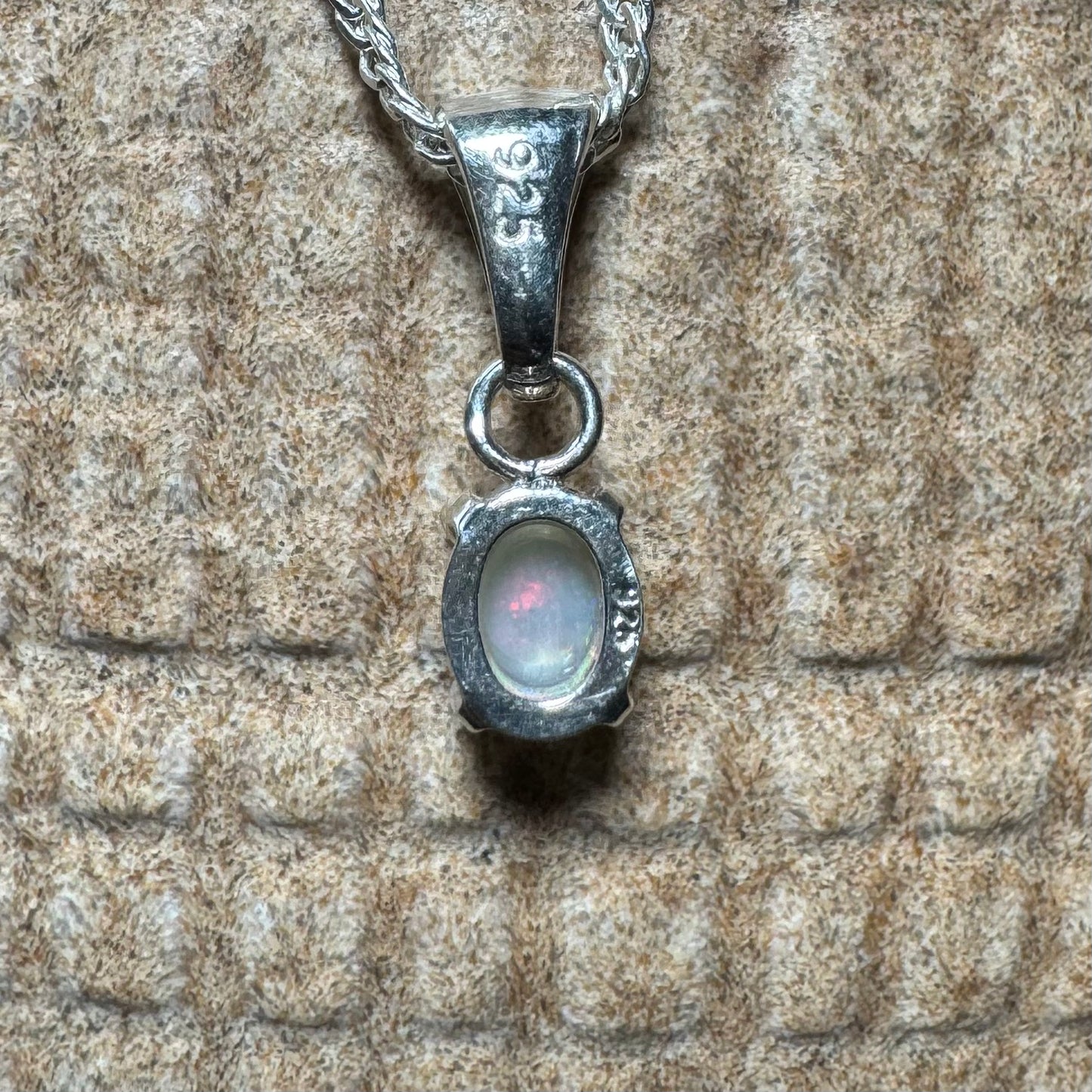 'Kakadu Reflections' ~ Handcrafted 0.6ct Solid Coober Pedy Opal Sterling Silver Pendant Necklace