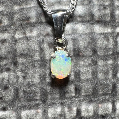 'Port Douglas Light' ~ Handcrafted 0.6ct Solid Coober Pedy Opal Sterling Silver Pendant Necklace