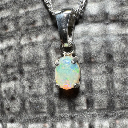 'Port Douglas Light' ~ Handcrafted 0.6ct Solid Coober Pedy Opal Sterling Silver Pendant Necklace