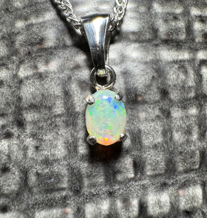 'Port Douglas Light' ~ Handcrafted 0.6ct Solid Coober Pedy Opal Sterling Silver Pendant Necklace